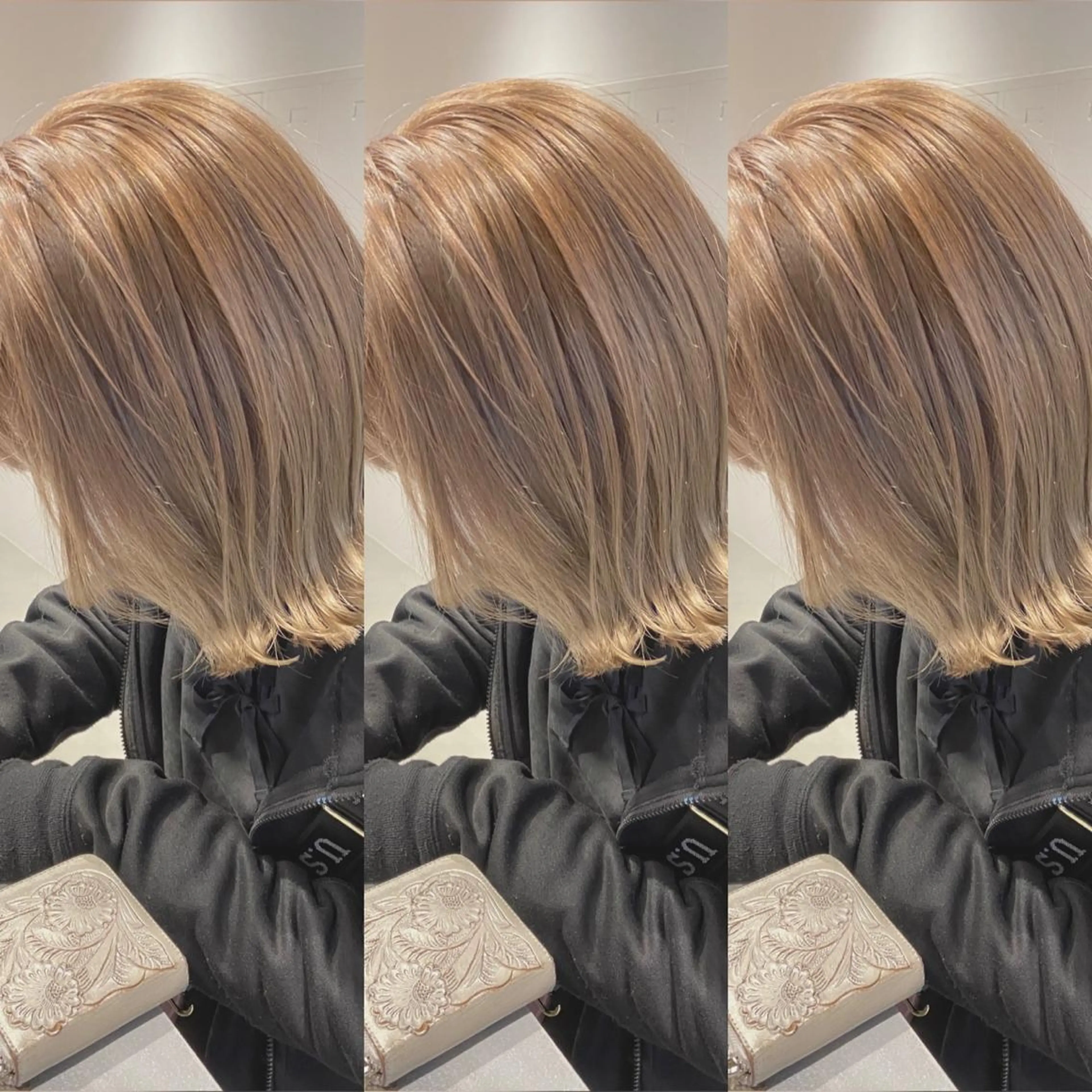 ミディアム カラー ハイトーン/ ボブ 中村麟のヘアスタイル