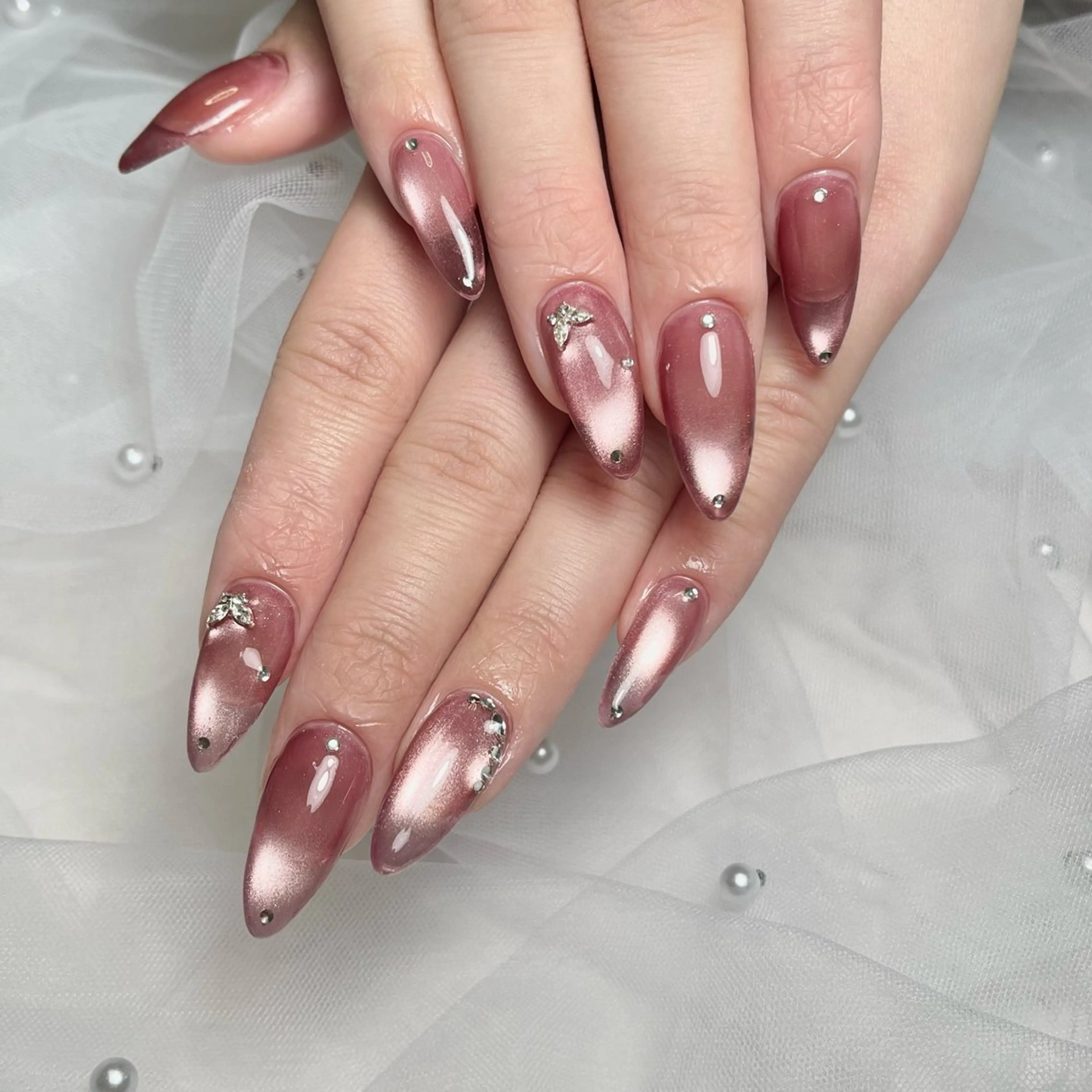 ネイル アートネイル 長さ出し 韓国ネイル ロングネイル 持ち込み ハンドネイル RE SALONのネイルデザイン