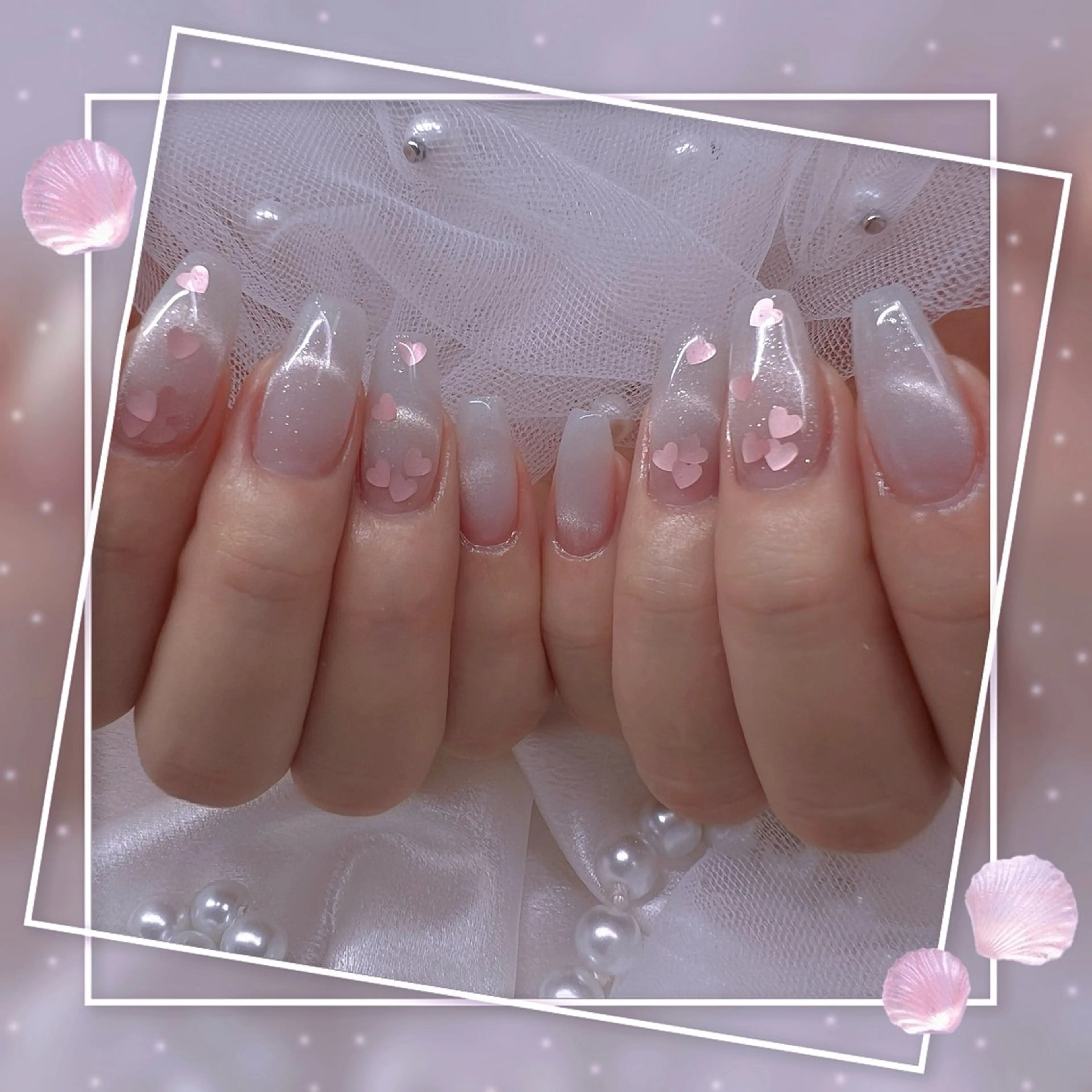 ネイル チークネイル ガーリー グラデーション マグネットネイル ピンク ハンドネイル Chill Nailsalonのネイルデザイン