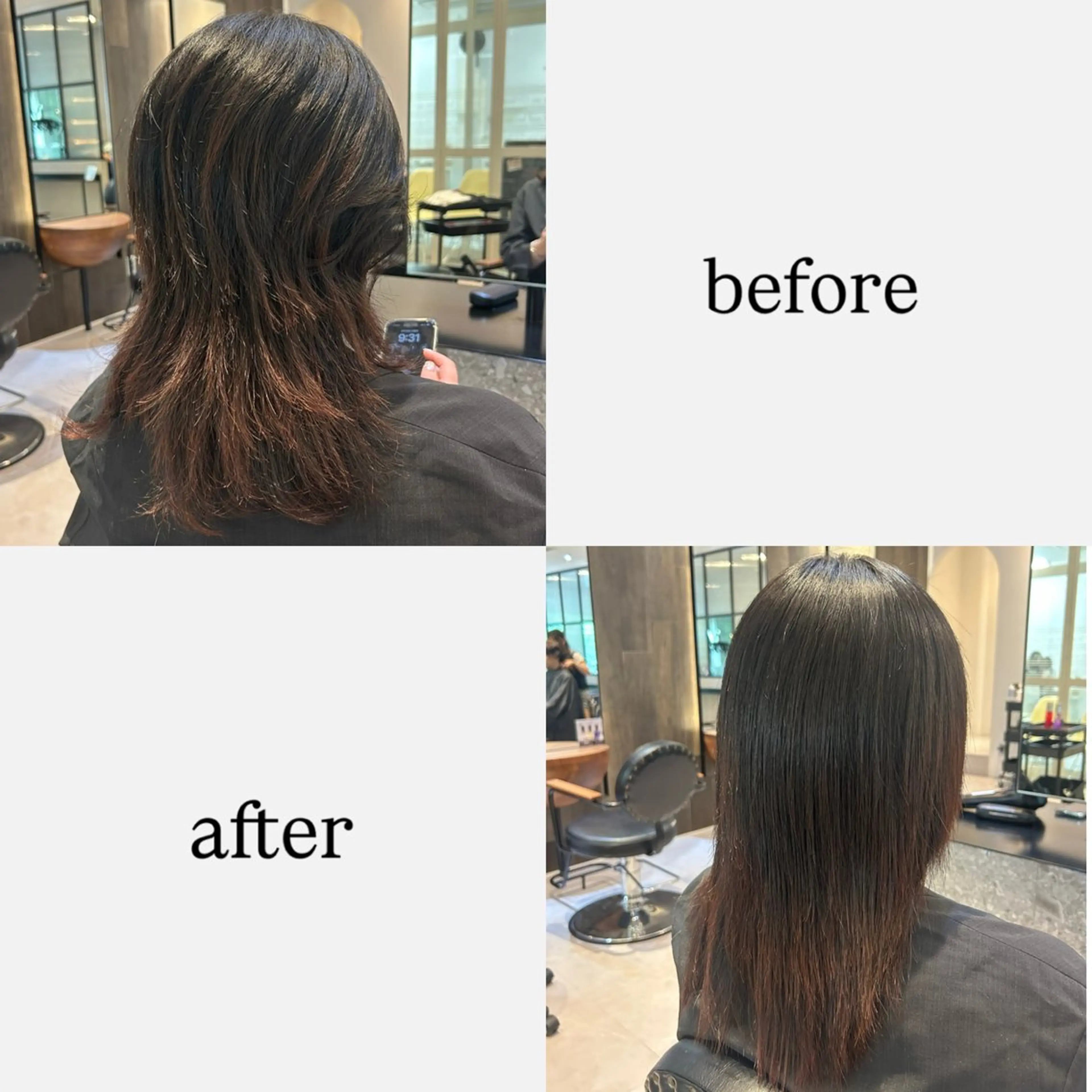 セミロング パーマ ヘアアレンジ 縮毛矯正 縮毛矯正/カット/ 韓国ヘア/蛯原🍤のヘアスタイル