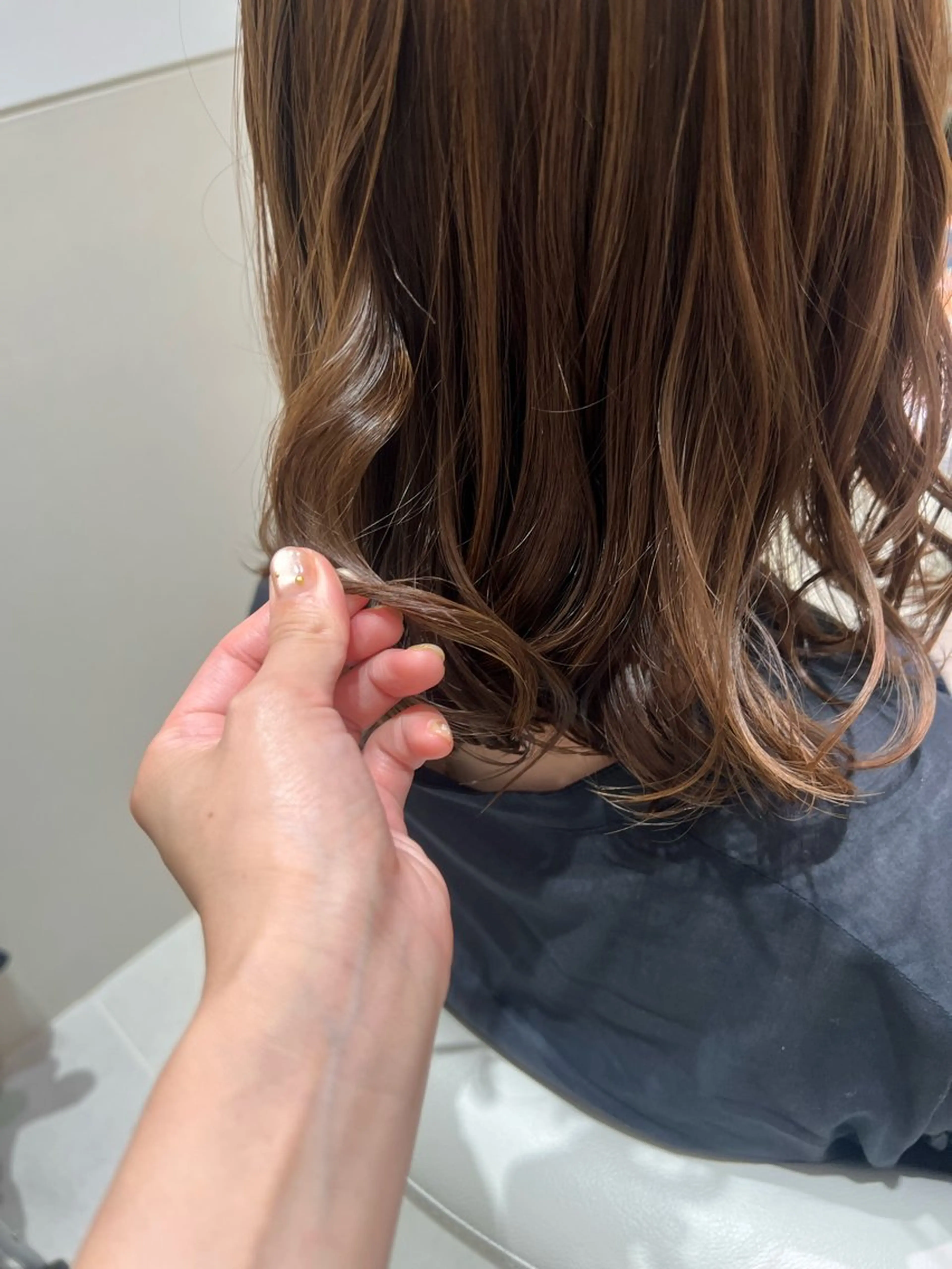 ミディアム カラー ベージュカラー ブリーチ 透明感カラー ブリーチなしカラー 髪質改善 MOE/自分史上最高 カワイイ髪に💗✨のヘアスタイル