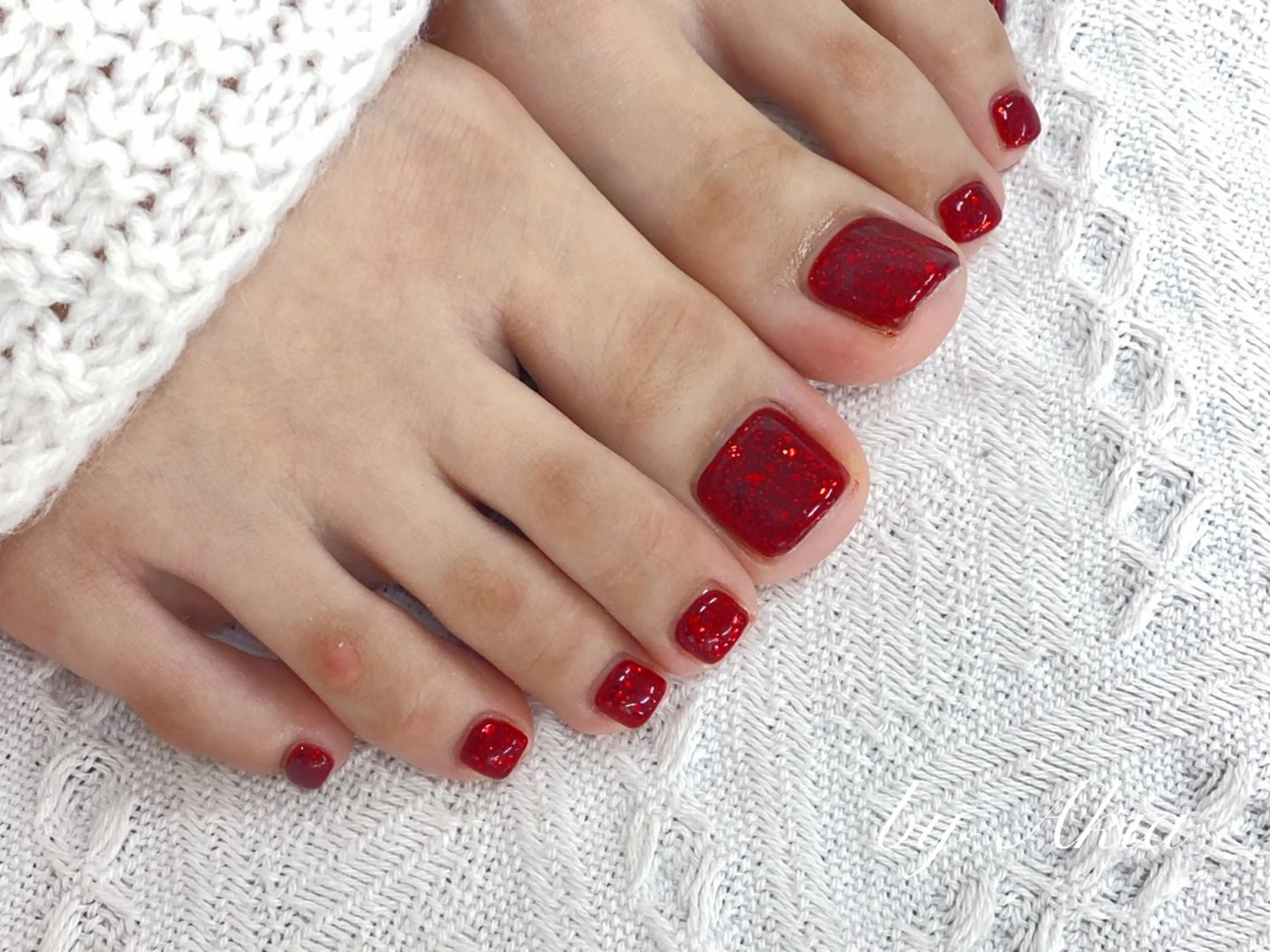 🦶フットネイル❣️ワンカラー　初回オフ無料の写真