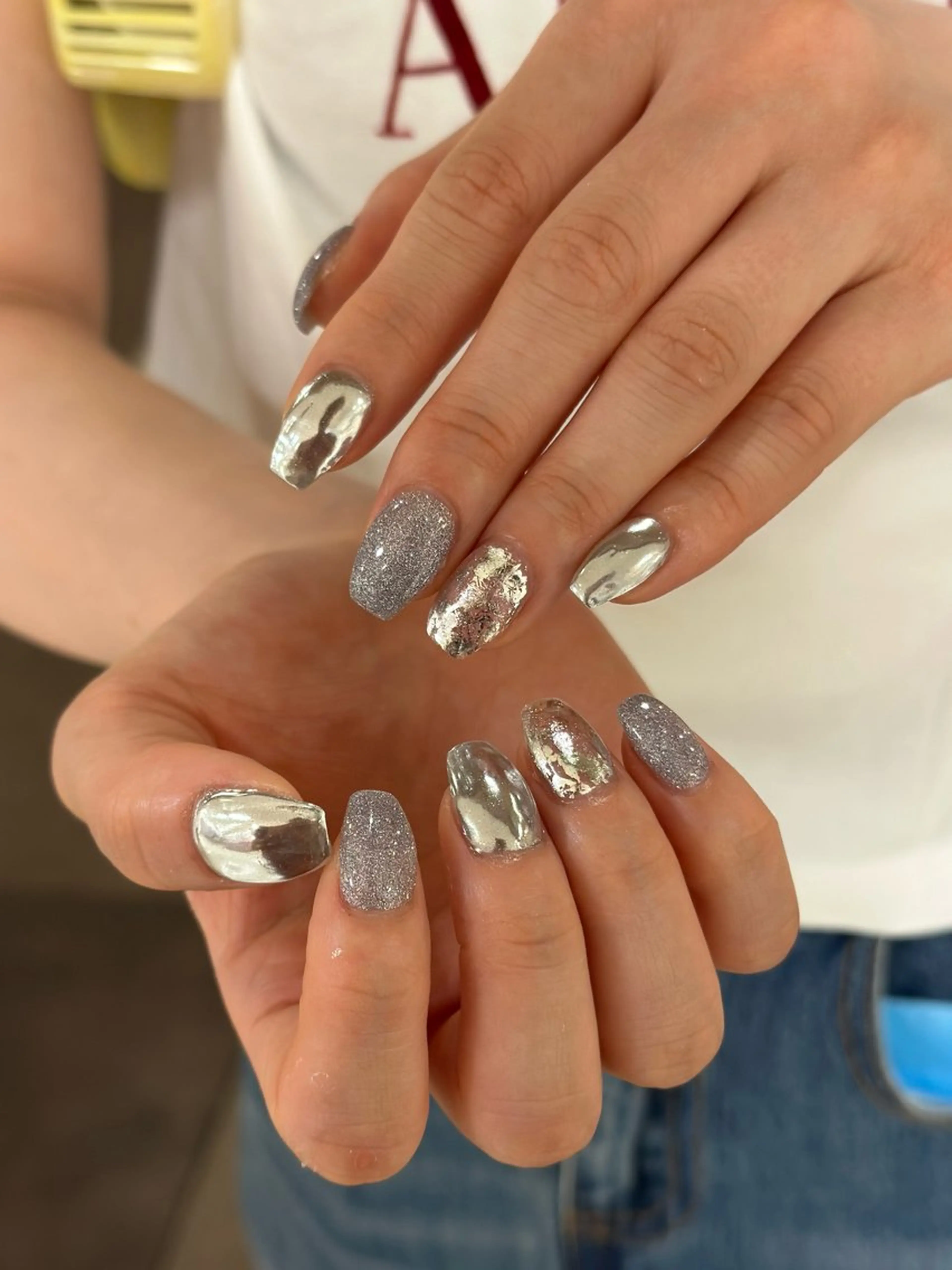 ネイル ラメ(グリッター) ハンドネイル 松永 稚奈のネイルデザイン