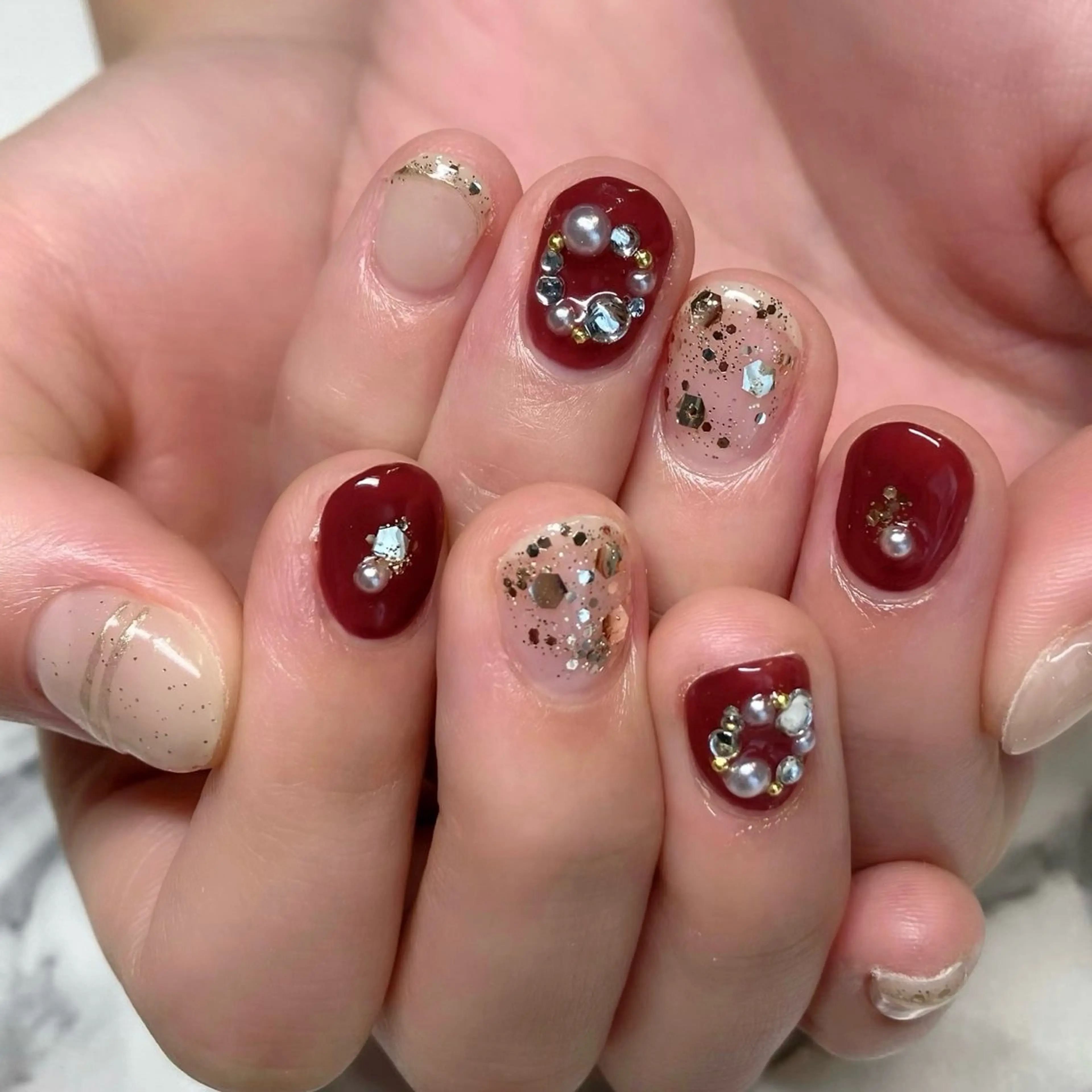 ネイル ショートネイル 冬ネイル クリスマス MALAMA NAILのネイルデザイン