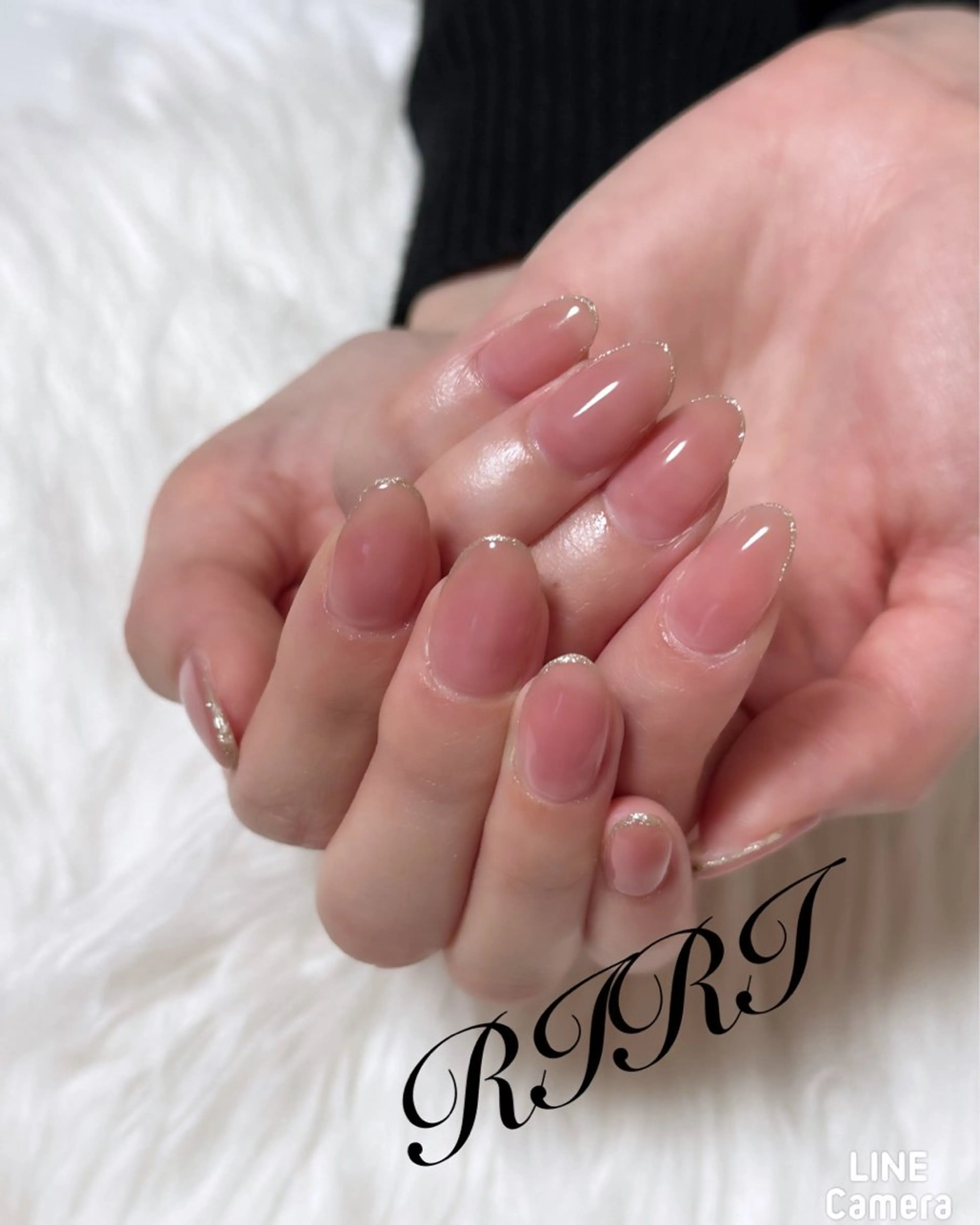 ネイル フレンチネイル ジェルネイル キラキラネイル ラメ(グリッター) オフィスネイル ハンドネイル riri オーナーのネイルデザイン