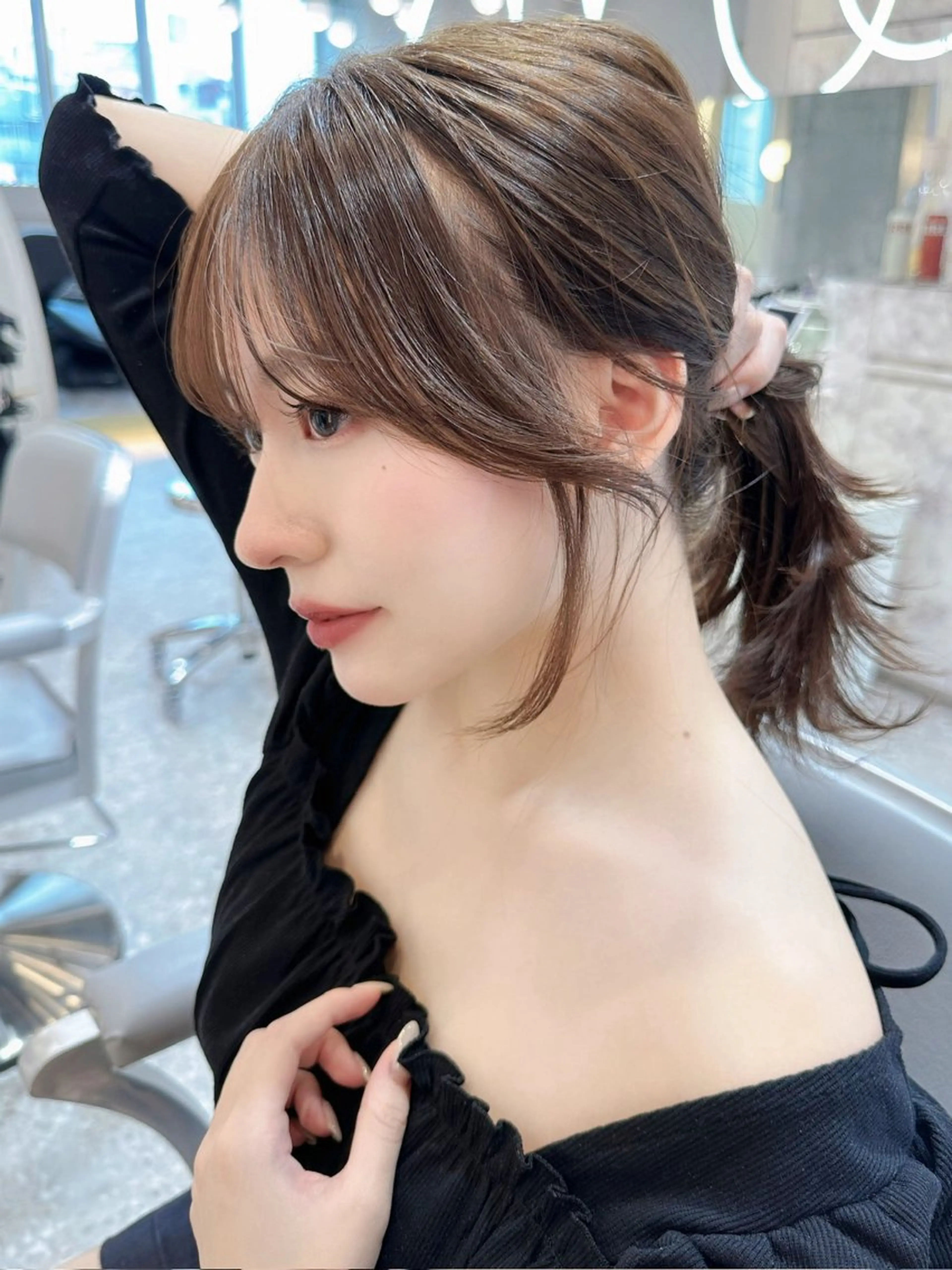 セミロング カラー レイヤーカット カット ヘアカラー トリートメント 新宿/韓国風レイヤー 髪質改善/渋谷直樹のヘアスタイル