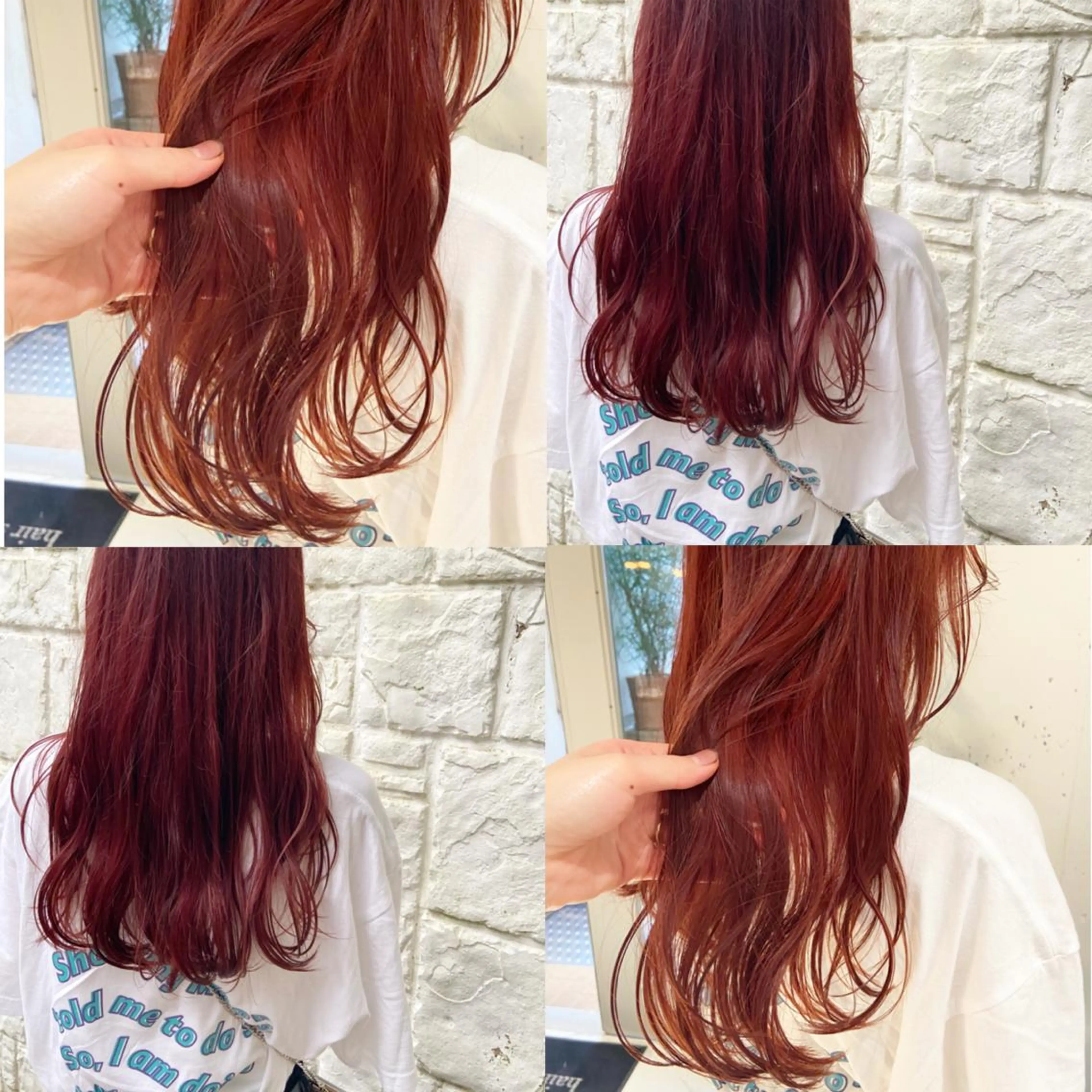 ロング カラー ブリーチ ケアブリーチ 透明感カラー レッドカラー カジュアルを女っぽく 𝗮𝘆𝗮𝗰𝗼のヘアスタイル