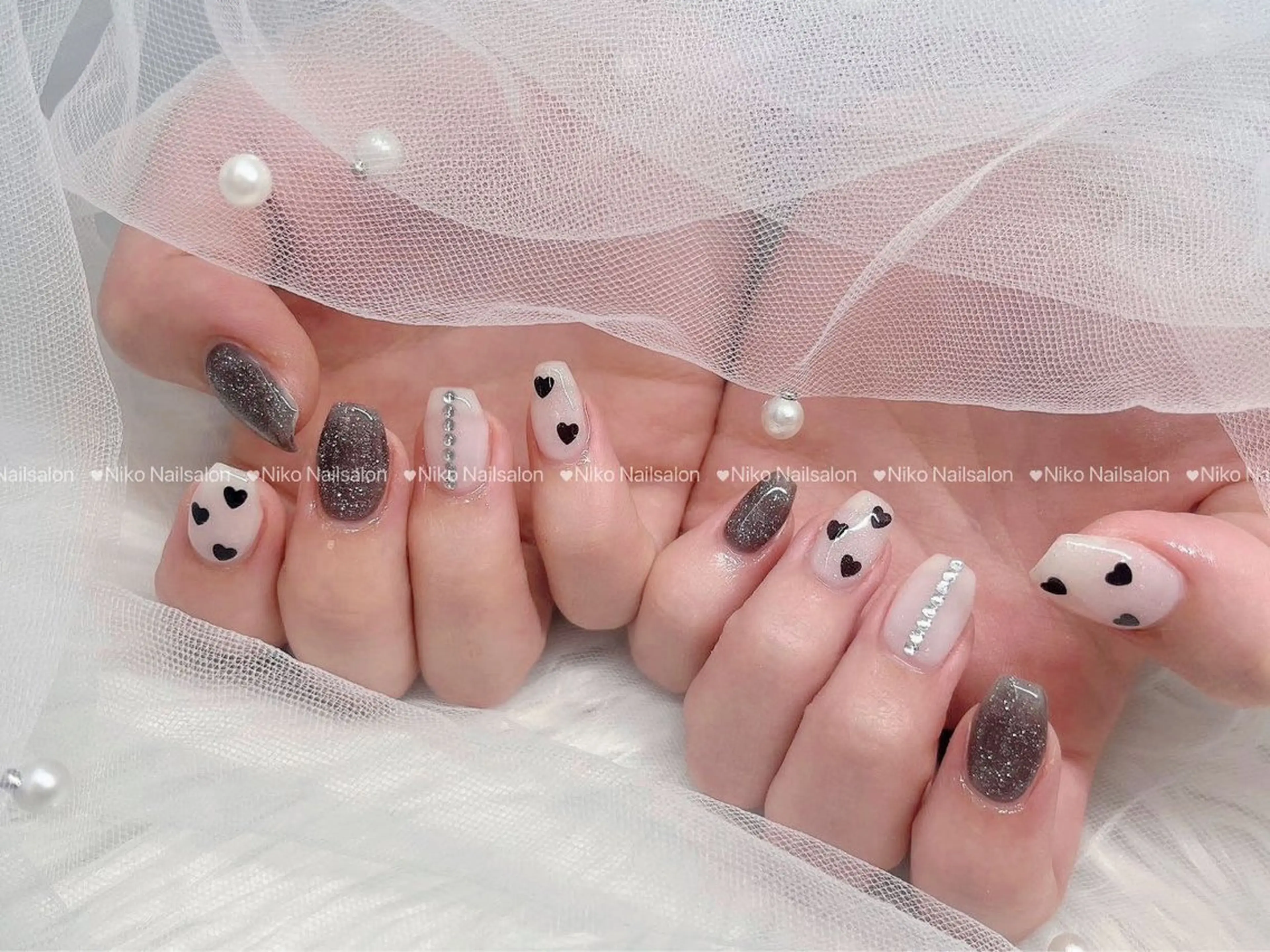 ネイル 長さ出し フットネイル フレンチネイル ジェルネイル 韓国ネイル Niko nailサロンのネイルデザイン