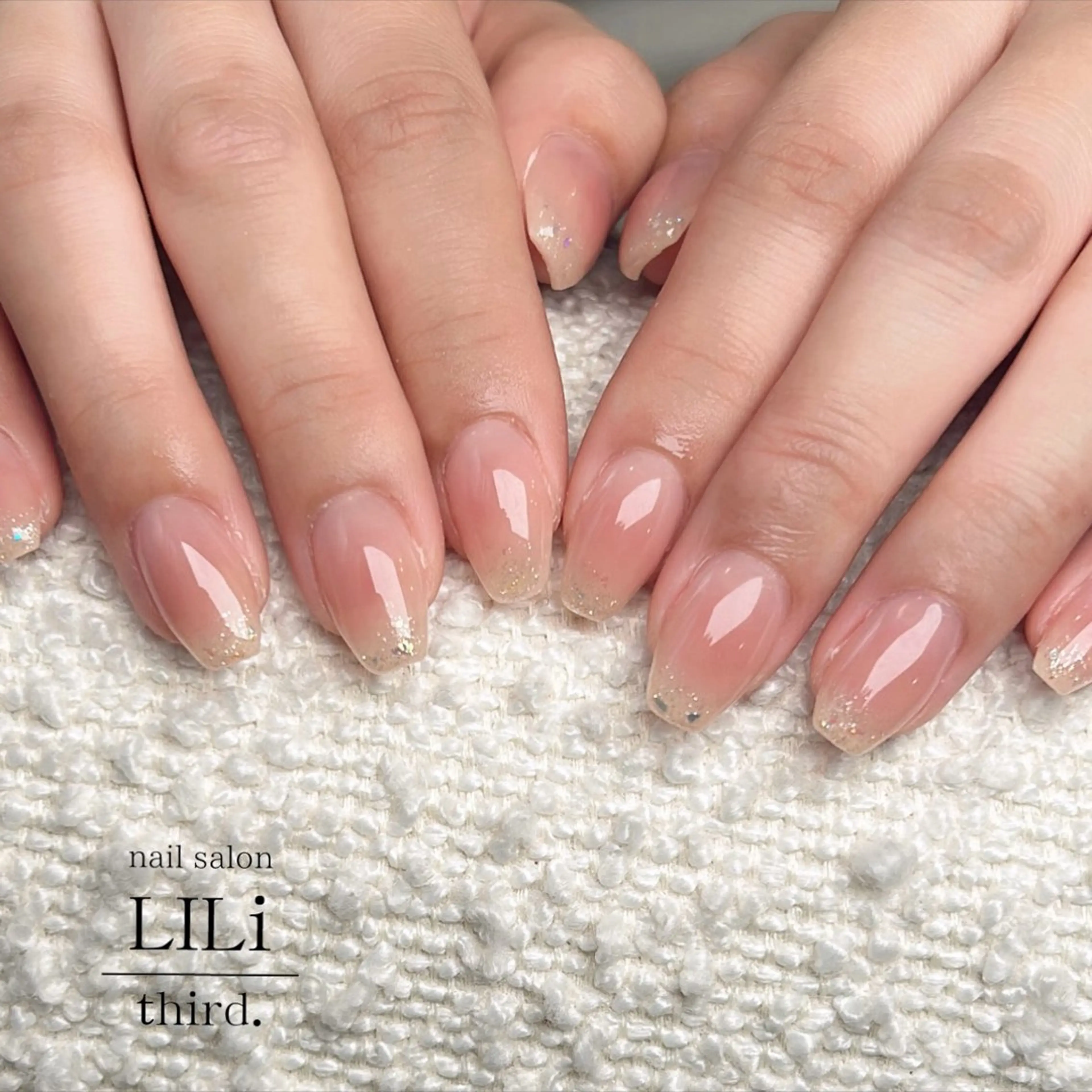 ネイル チークネイル グラデーション ラメ(グリッター) ラメグラデーション ハンドネイル Saya ᵕ̈*のネイルデザイン