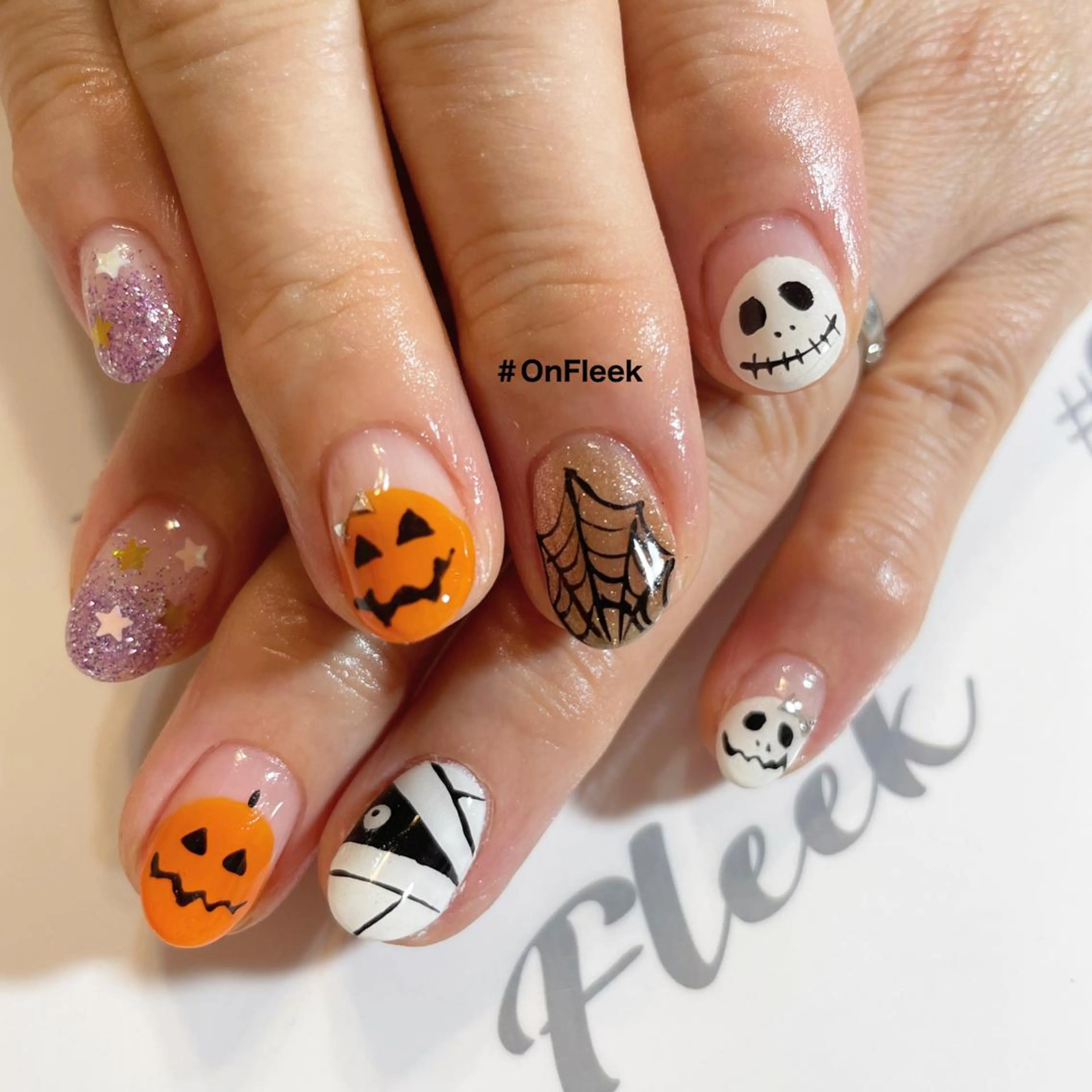 ネイル ジェルネイル ハロウィン ハンドネイル NailSalon ＃OnFleekのネイルデザイン