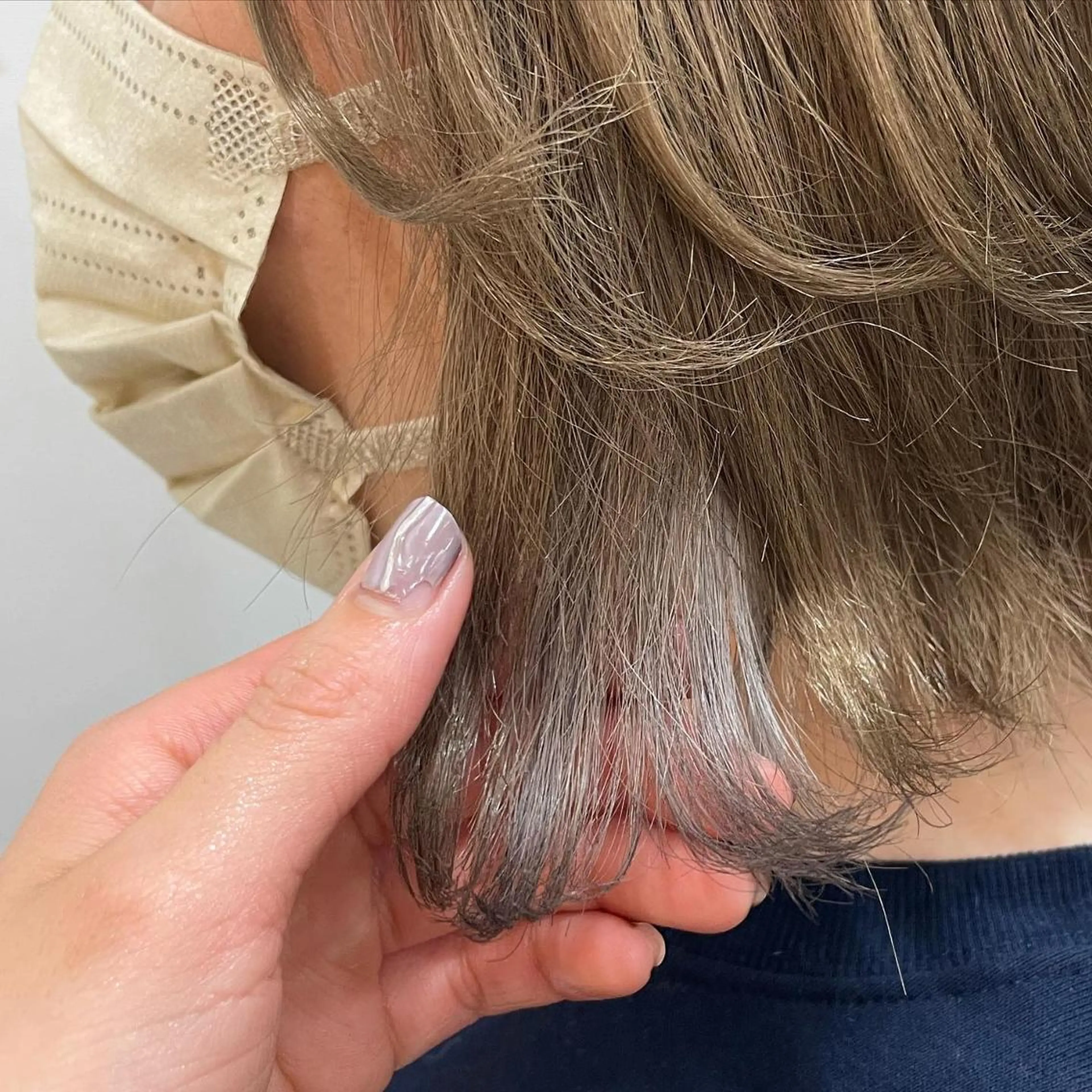 ミディアム カラー パーマ ヘアアレンジ メンズ キッズ マツエク・マツパ ケアカラー シルバー パリジェンヌラッシュリフト まつげパーマ エクステ sara 荒井店のヘアスタイル