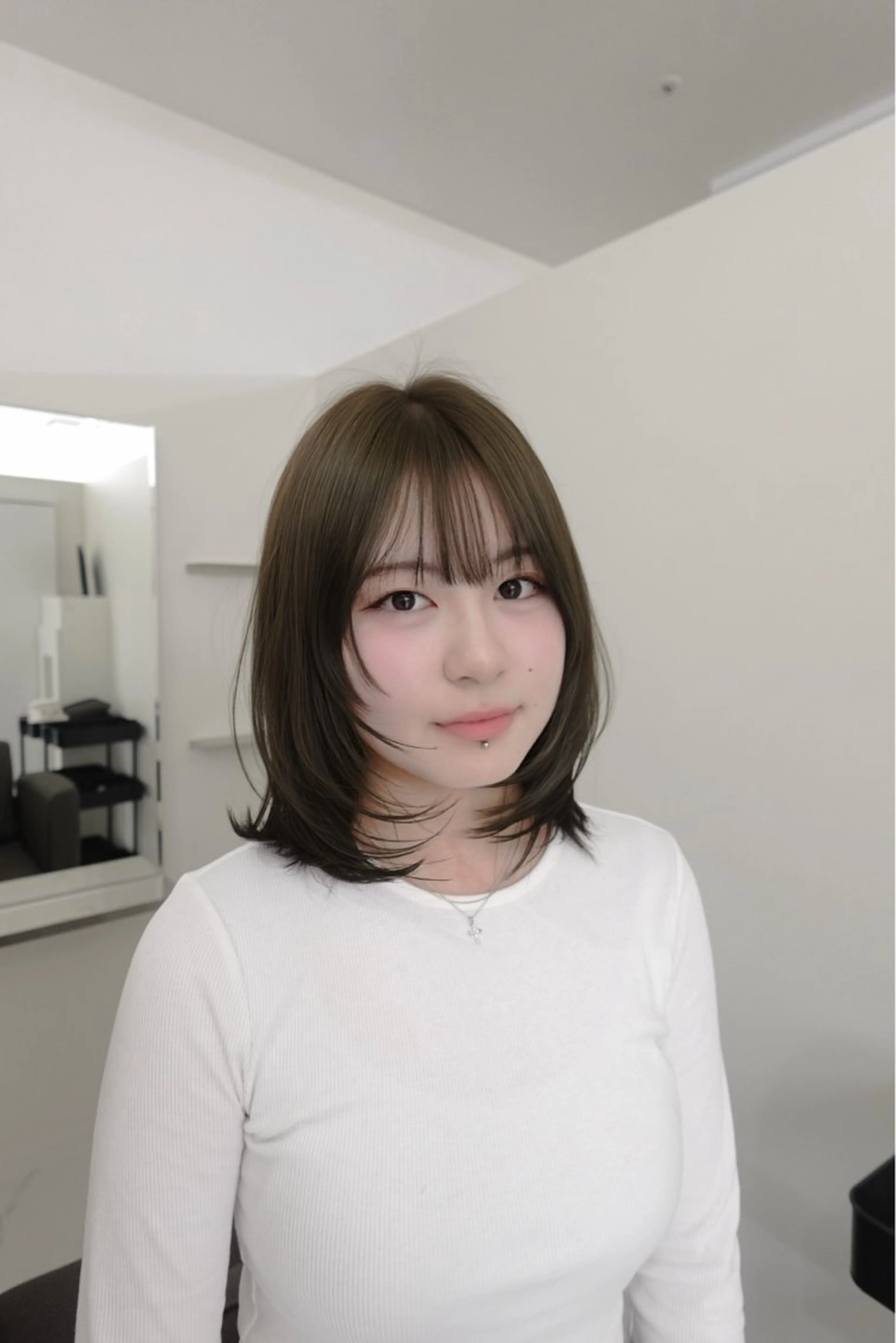 ミディアム ハッシュカット カット ヘアカラー トリートメント KANA/天王寺 🎀🫧のヘアスタイル