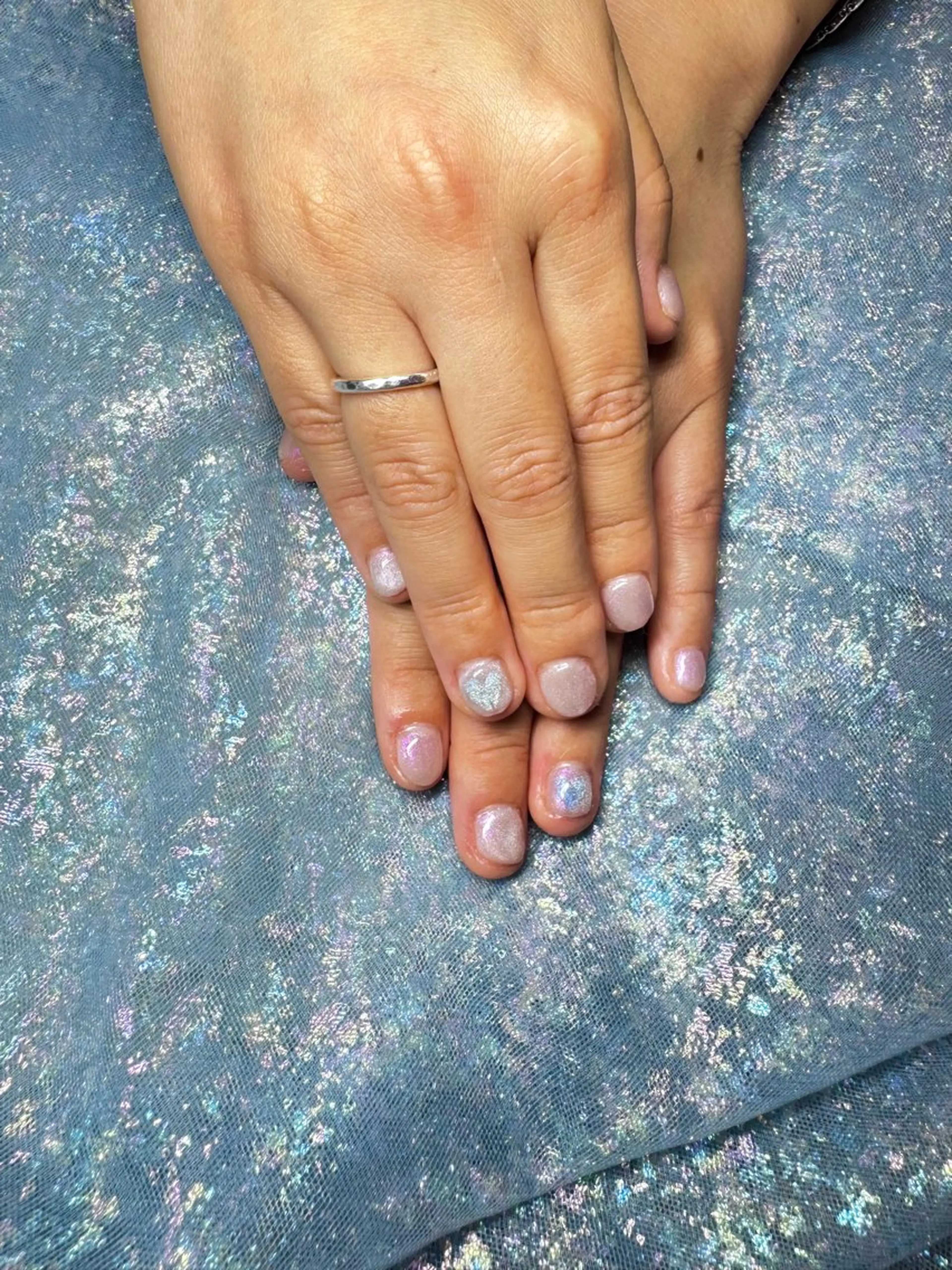 ネイル ブルー ハート マグネットネイル ピンク nail spaß所属・WAKALU .のネイルデザイン