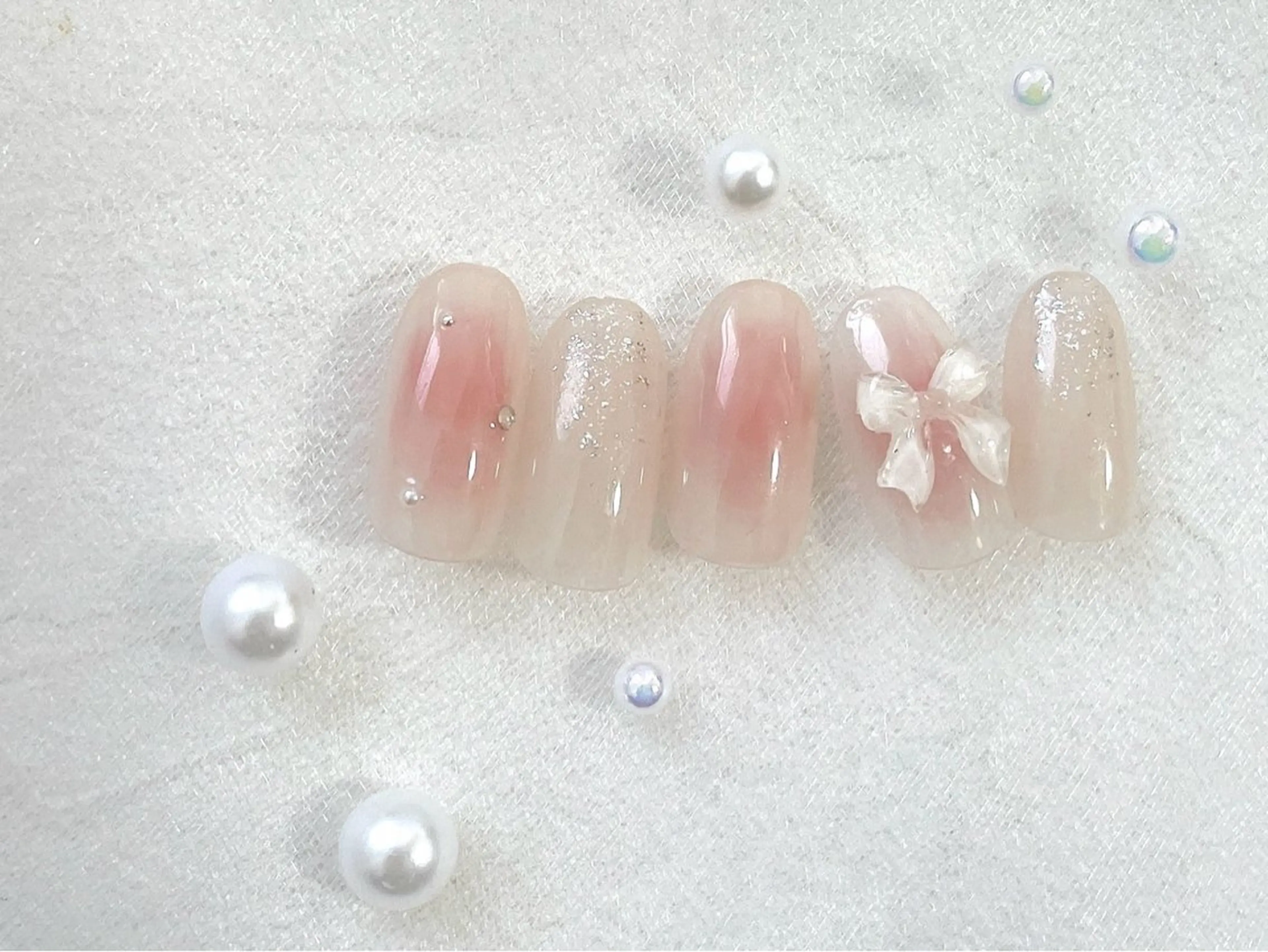 ネイル オーロラネイル ブルー フットネイル フレンチネイル ジェルネイル kiki nail たまプラーザのネイルデザイン