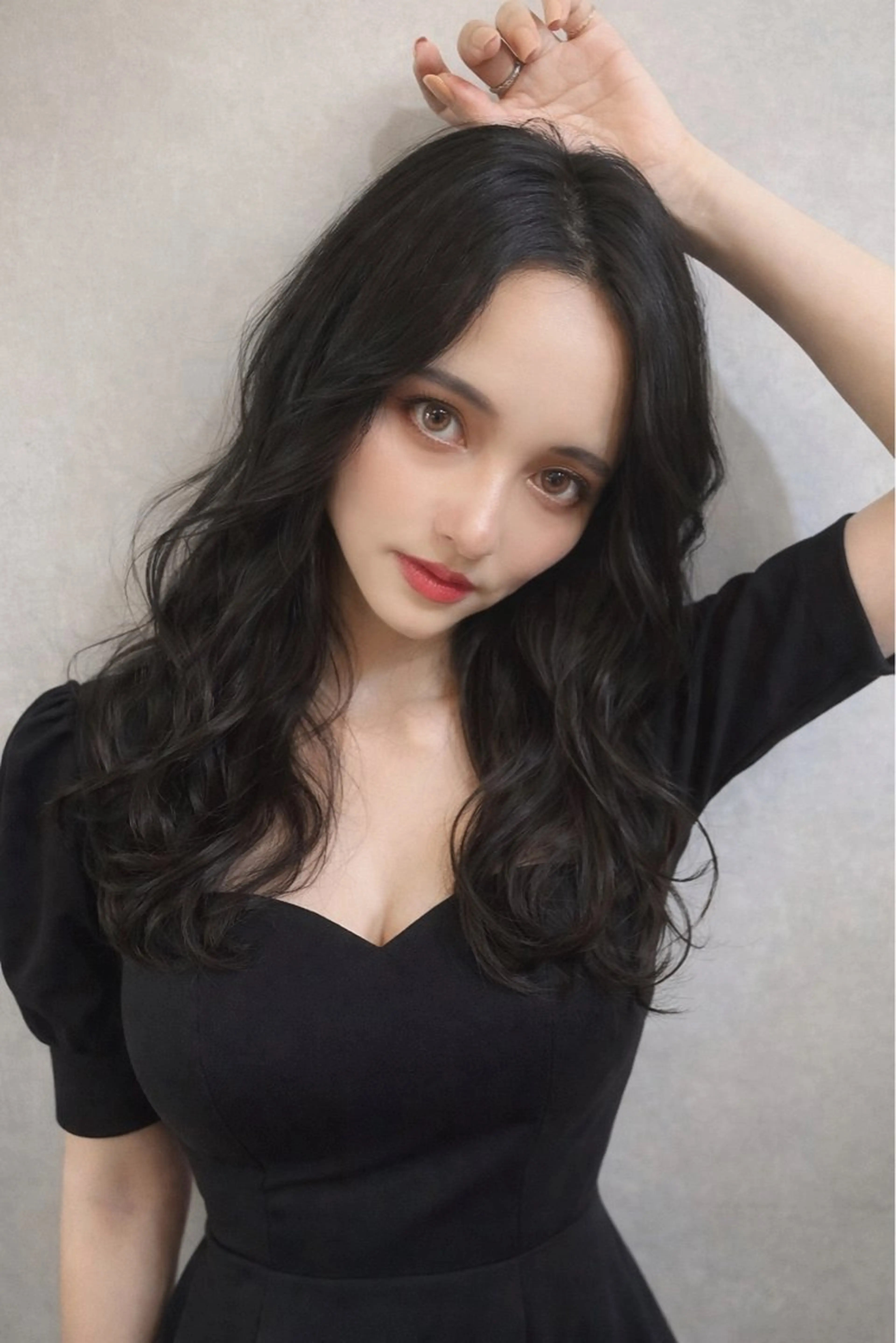 ミディアム カラー 黒髪 ヘアカラー LAS 代表 ナガカワ コウヘイのヘアスタイル