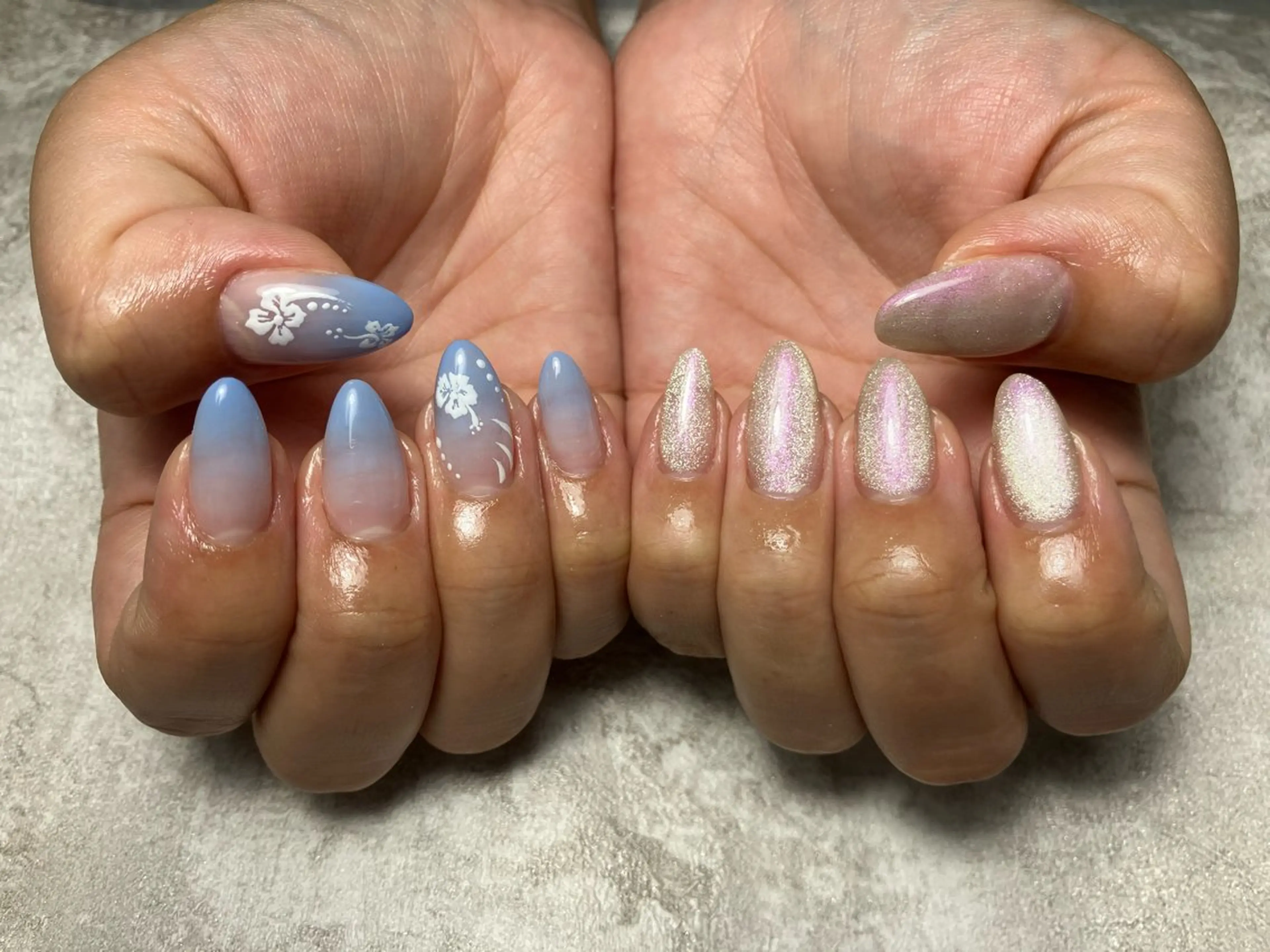 ネイル グラデーション 韓国ネイル 夏ネイル uryu yuriのネイルデザイン