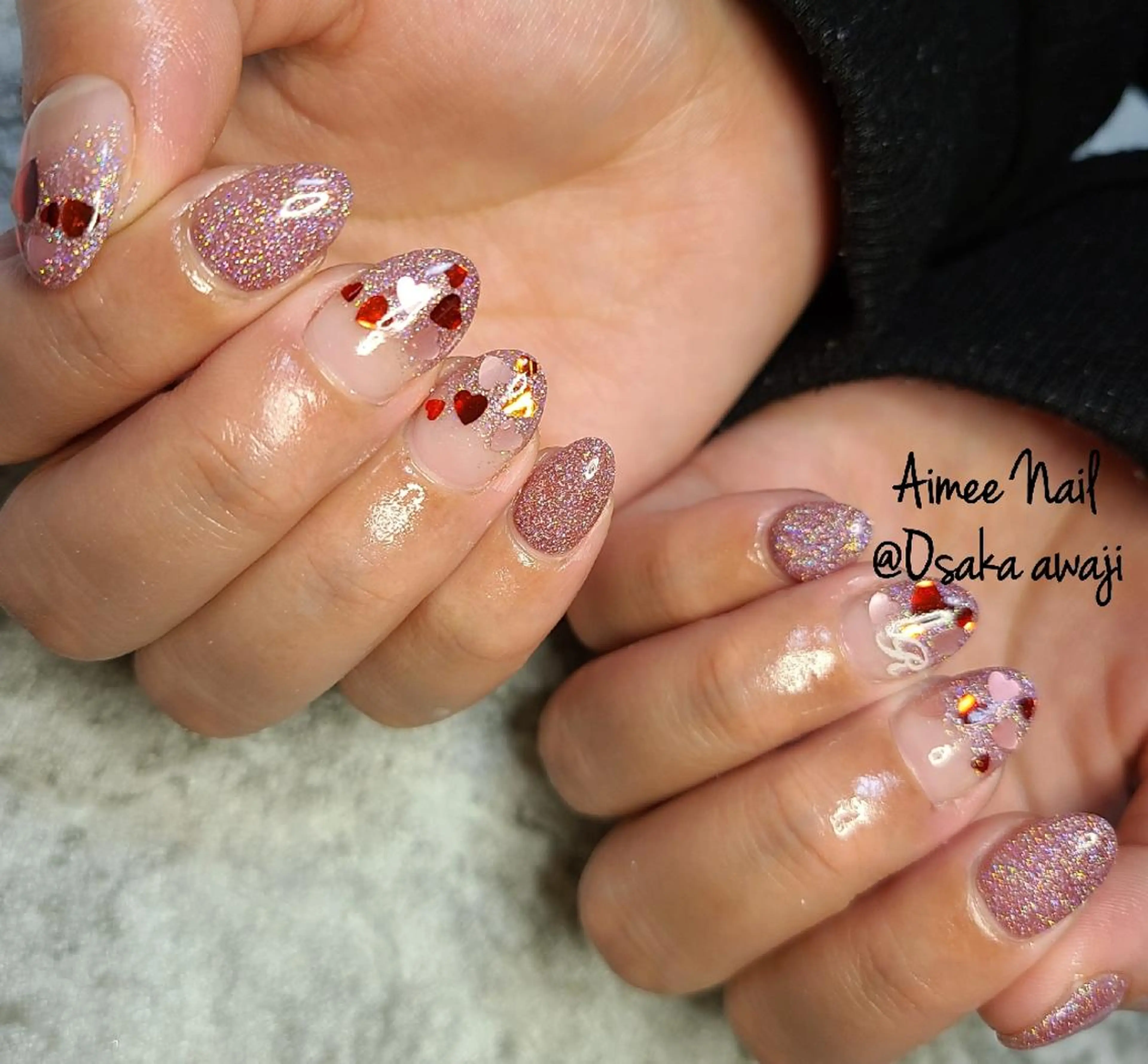 ネイル 長さ出し ホログラムネイル ハンドネイル 齋藤 あゆみのネイルデザイン