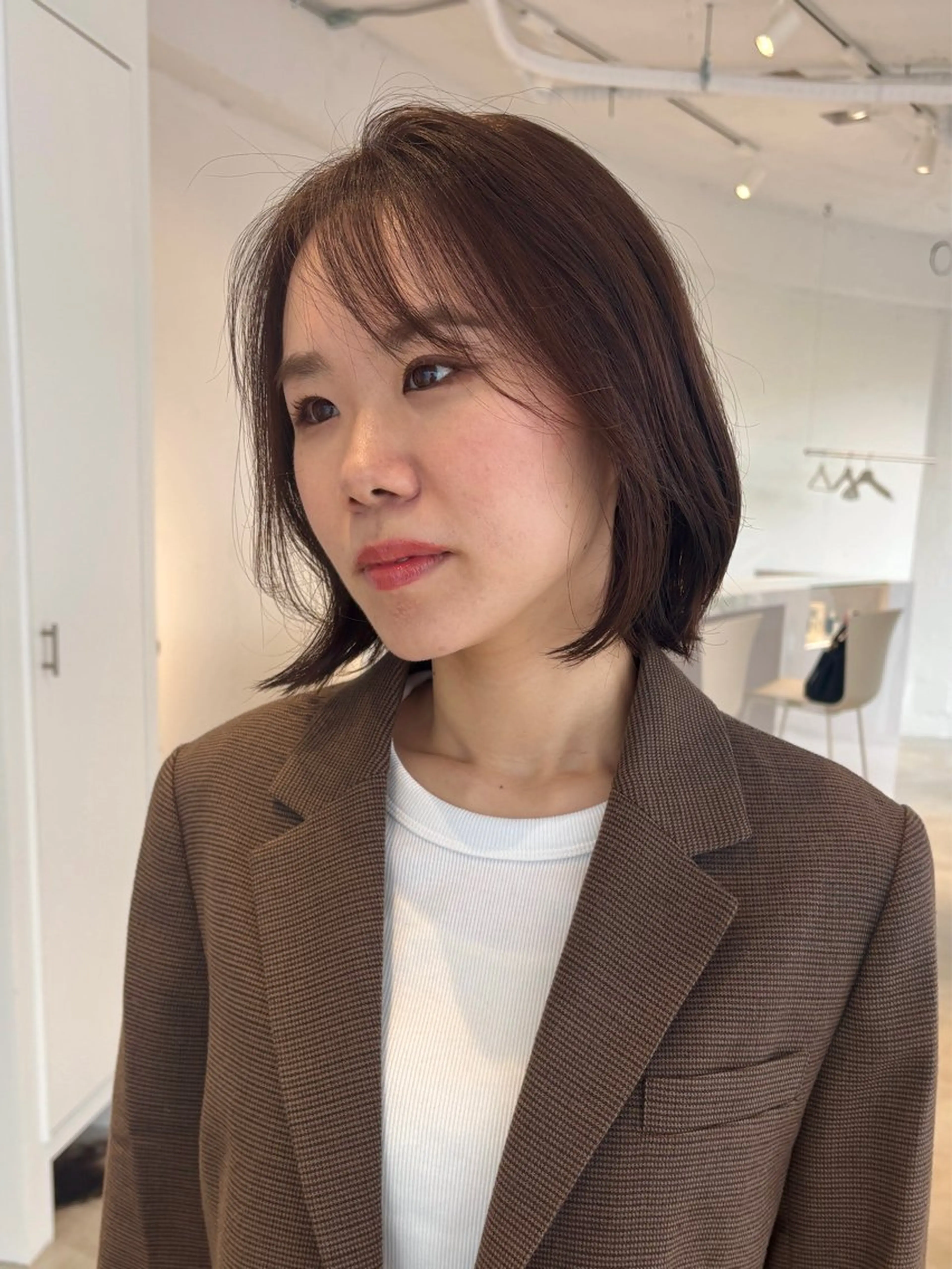 ミディアム カラー ミディアムパーマ ケアカラー グレージュ カット ヘッドスパ 薬院浄水通/ショート /ボブ/rukaのヘアスタイル