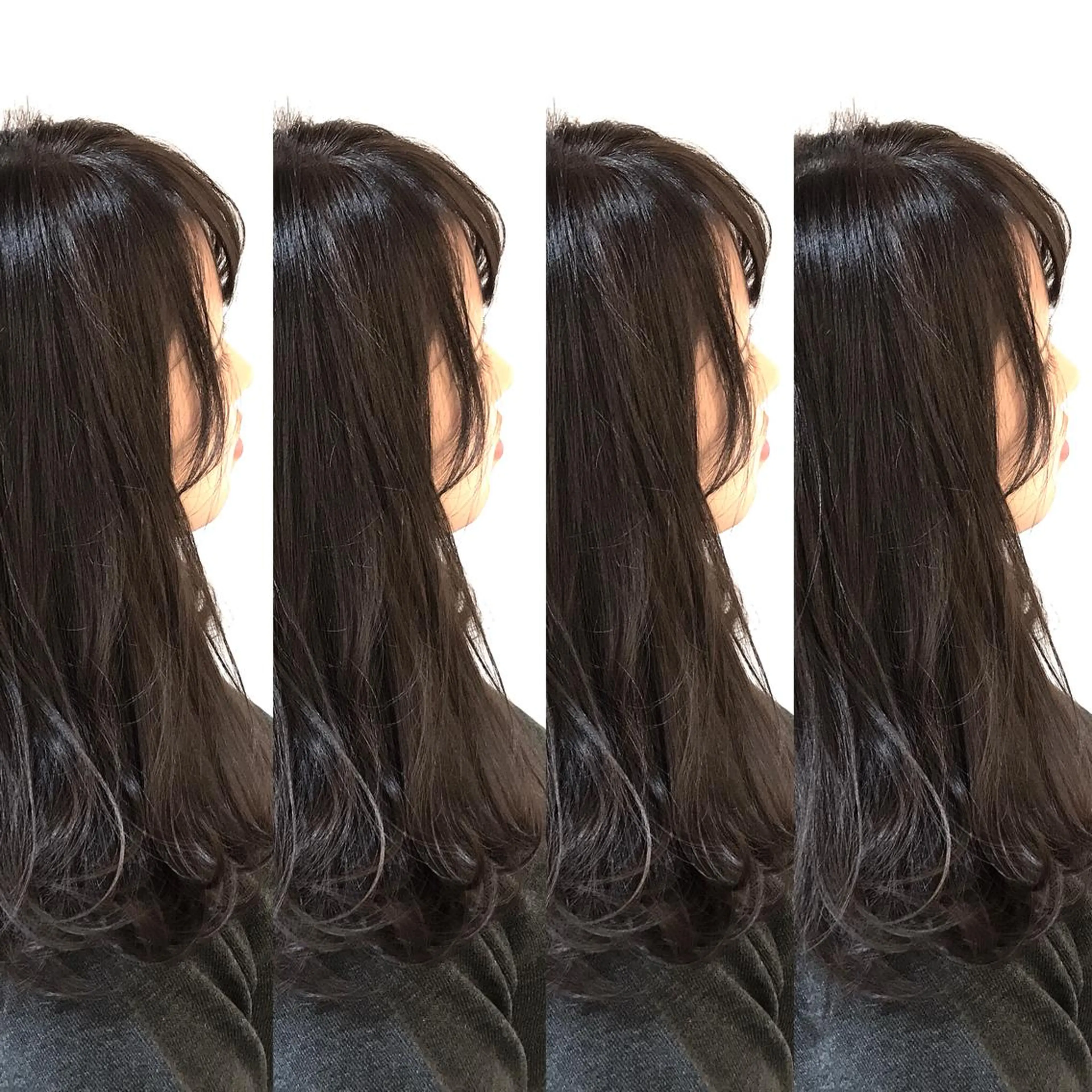 ロング カラー グレージュ 韓国レイヤーカット/ ダブルカラーのヘアスタイル