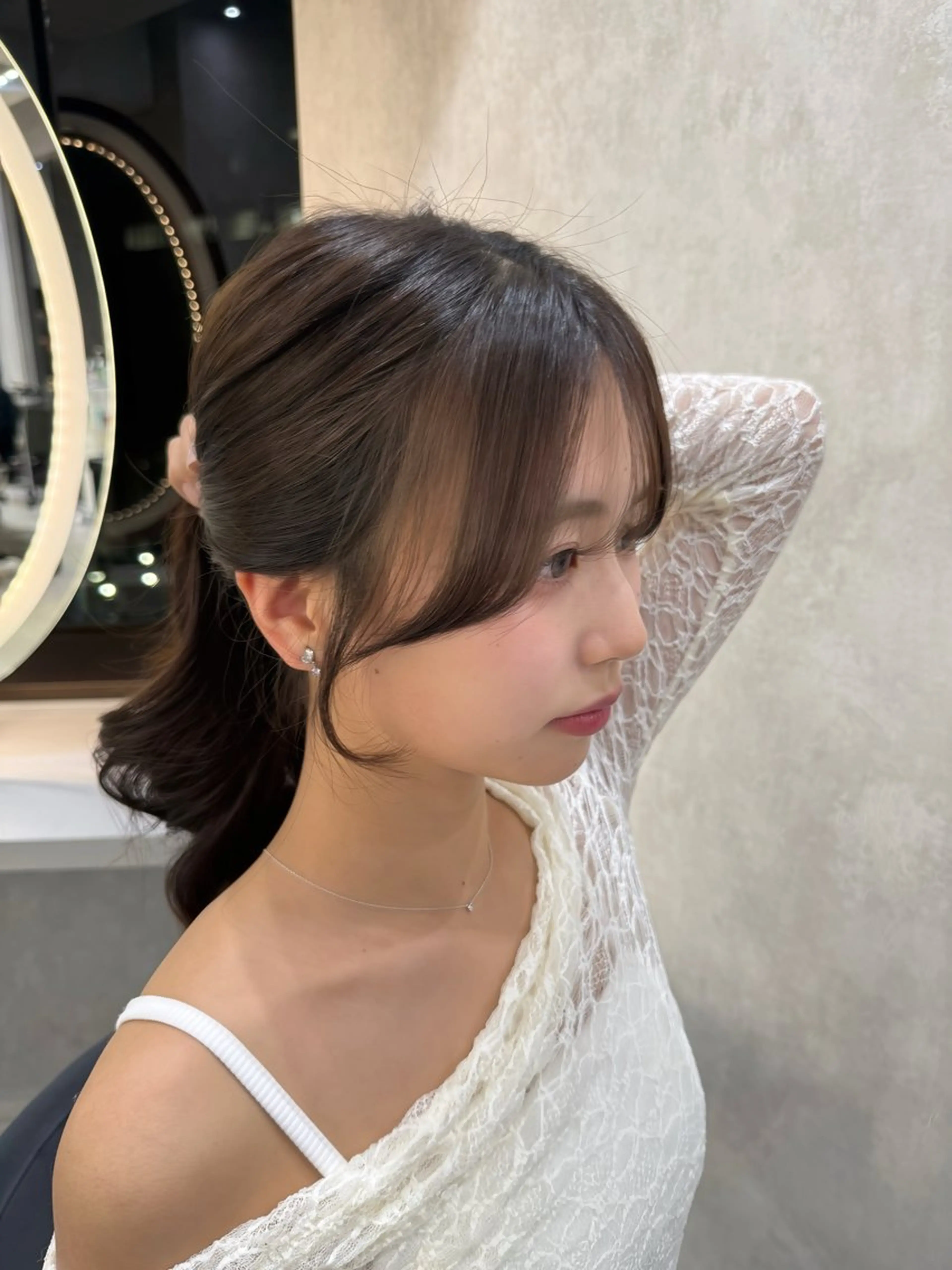 ロング 顔周りカット 小顔カット カット ヘアカラー トリートメント 小顔韓国レイヤー× 艶髪 池袋/ハナ🌷のヘアスタイル