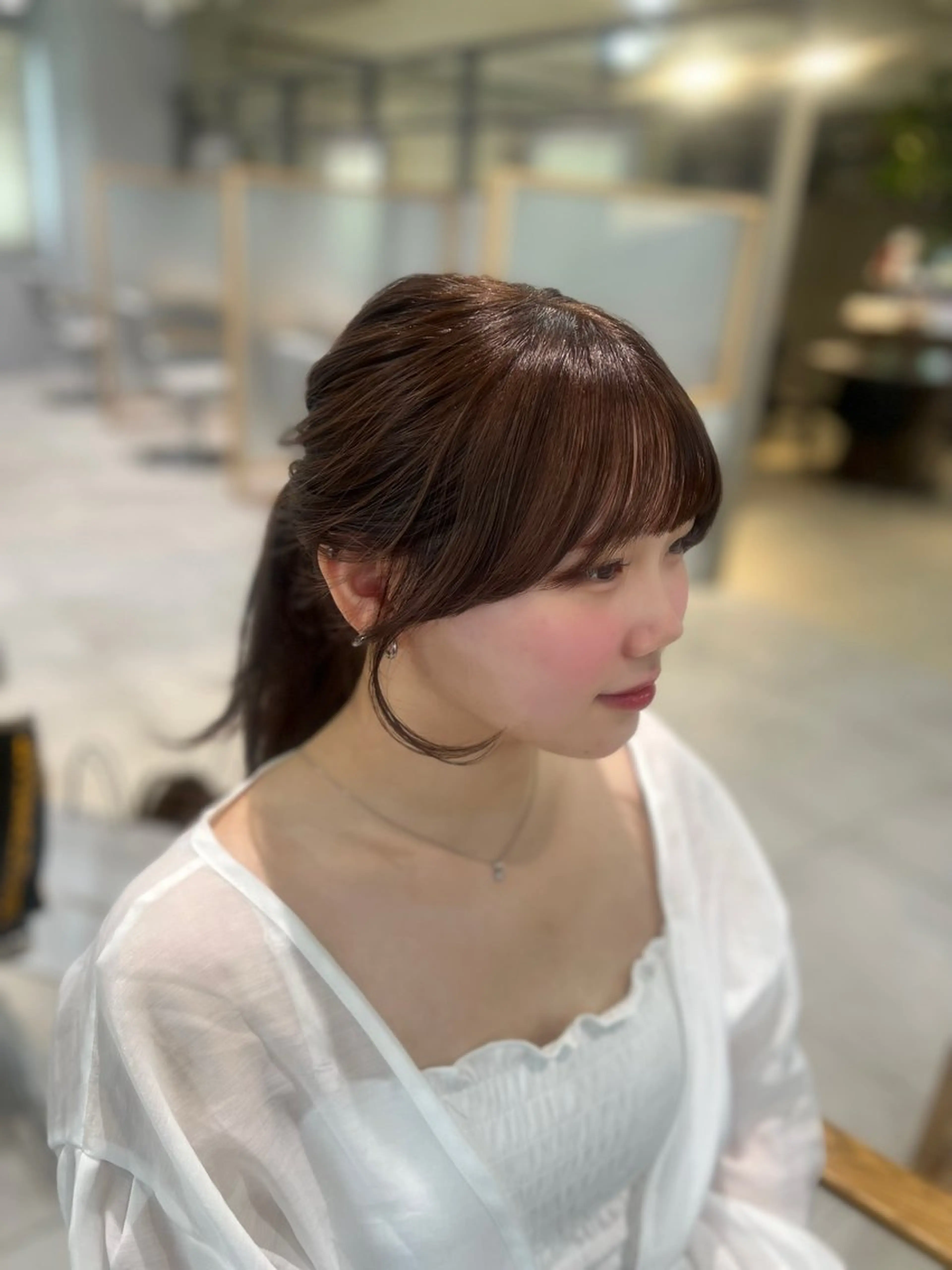 ロング カット ヘアカラー トリートメント 韓国風顔まわり/ベー ジュ/マツエク♡美咲のヘアスタイル