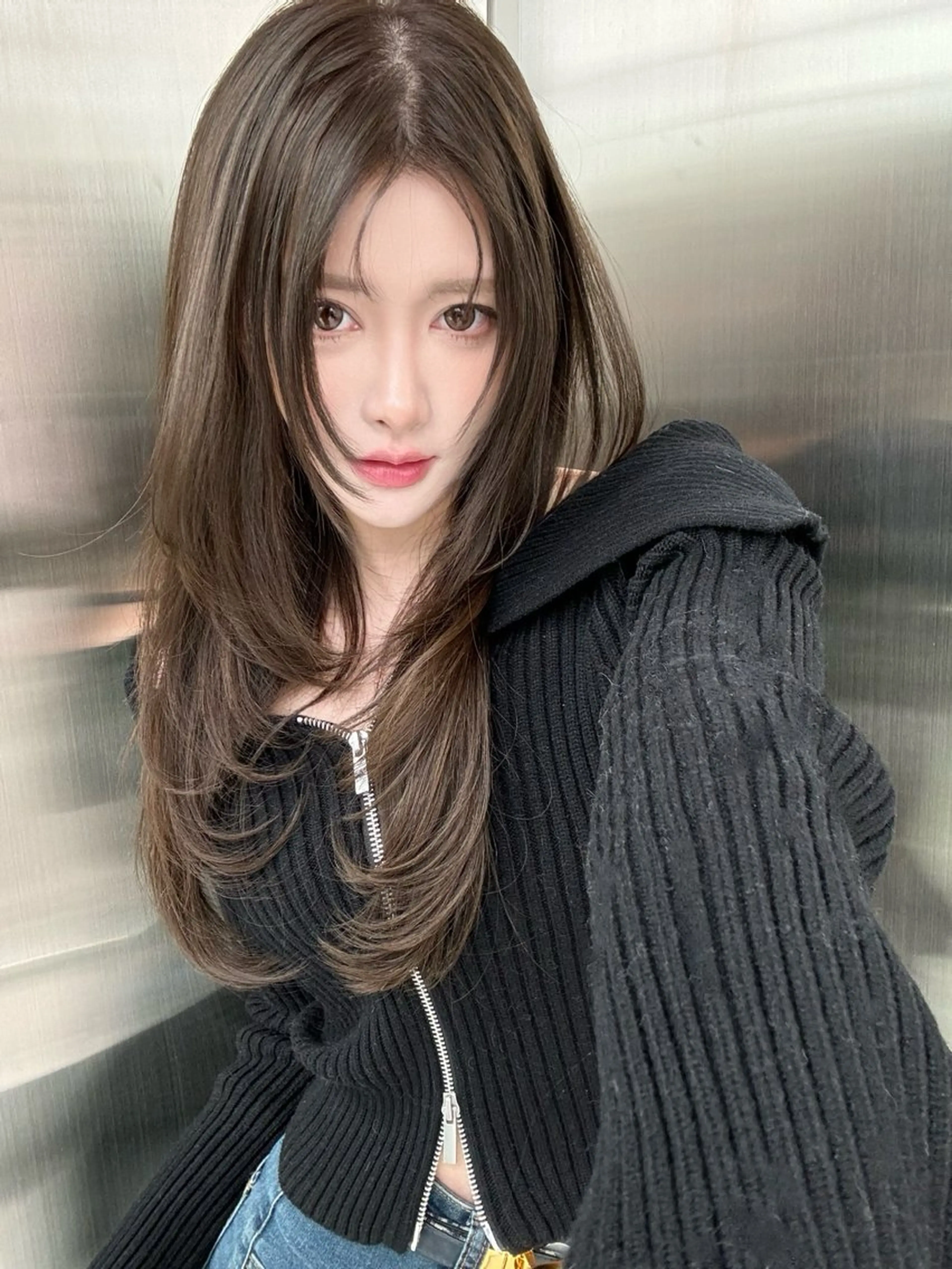 ロング 顔まわりレイヤー 顔周りカット レイヤーカット REDEAL SHIBUYA所属・maya/レイヤー カット/ミインパーマのヘアスタイル