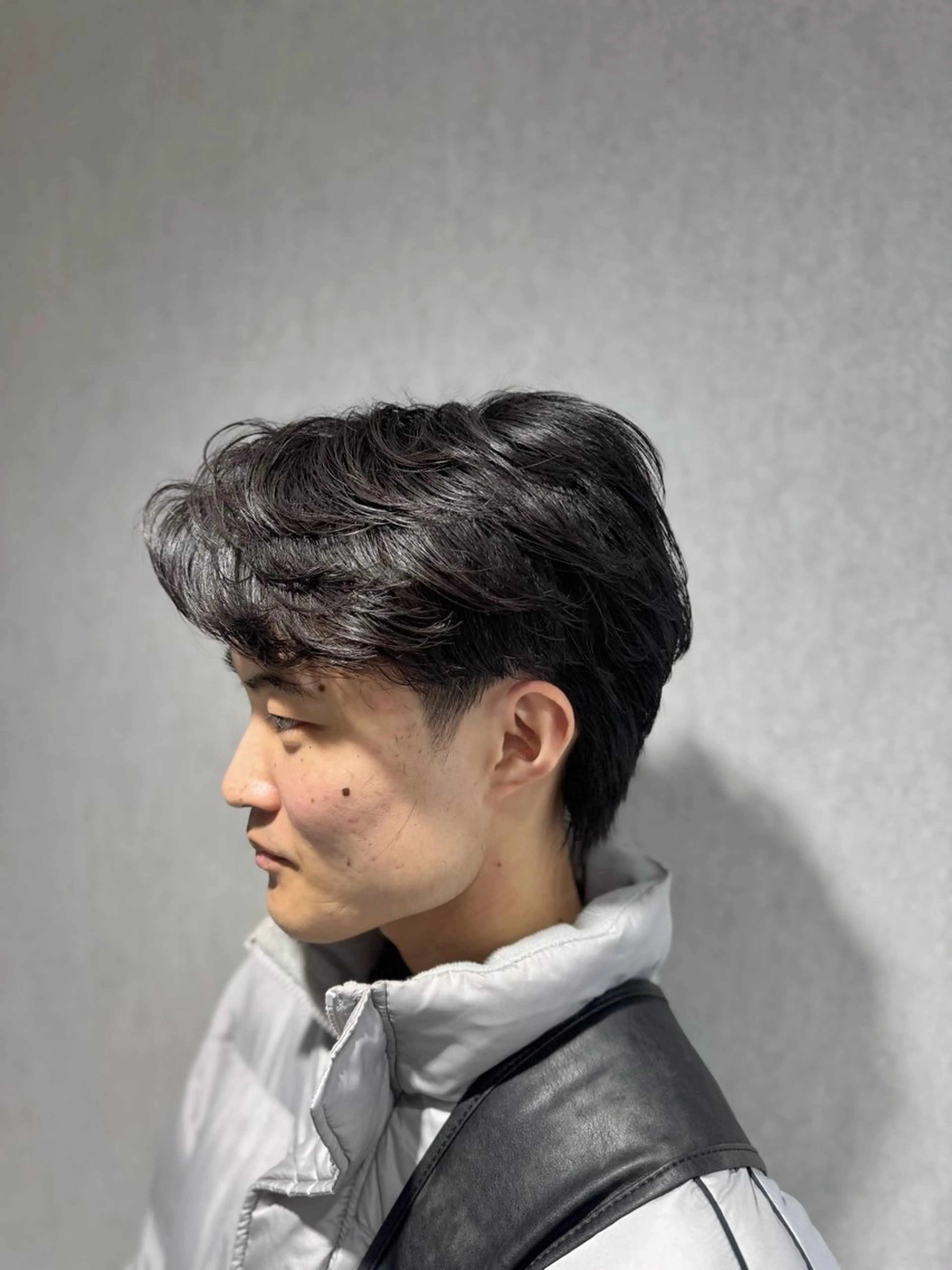 パーマ メンズ センターパート 曲がる縮毛/カルマパ ーマ/池袋/横村大全のヘアスタイル