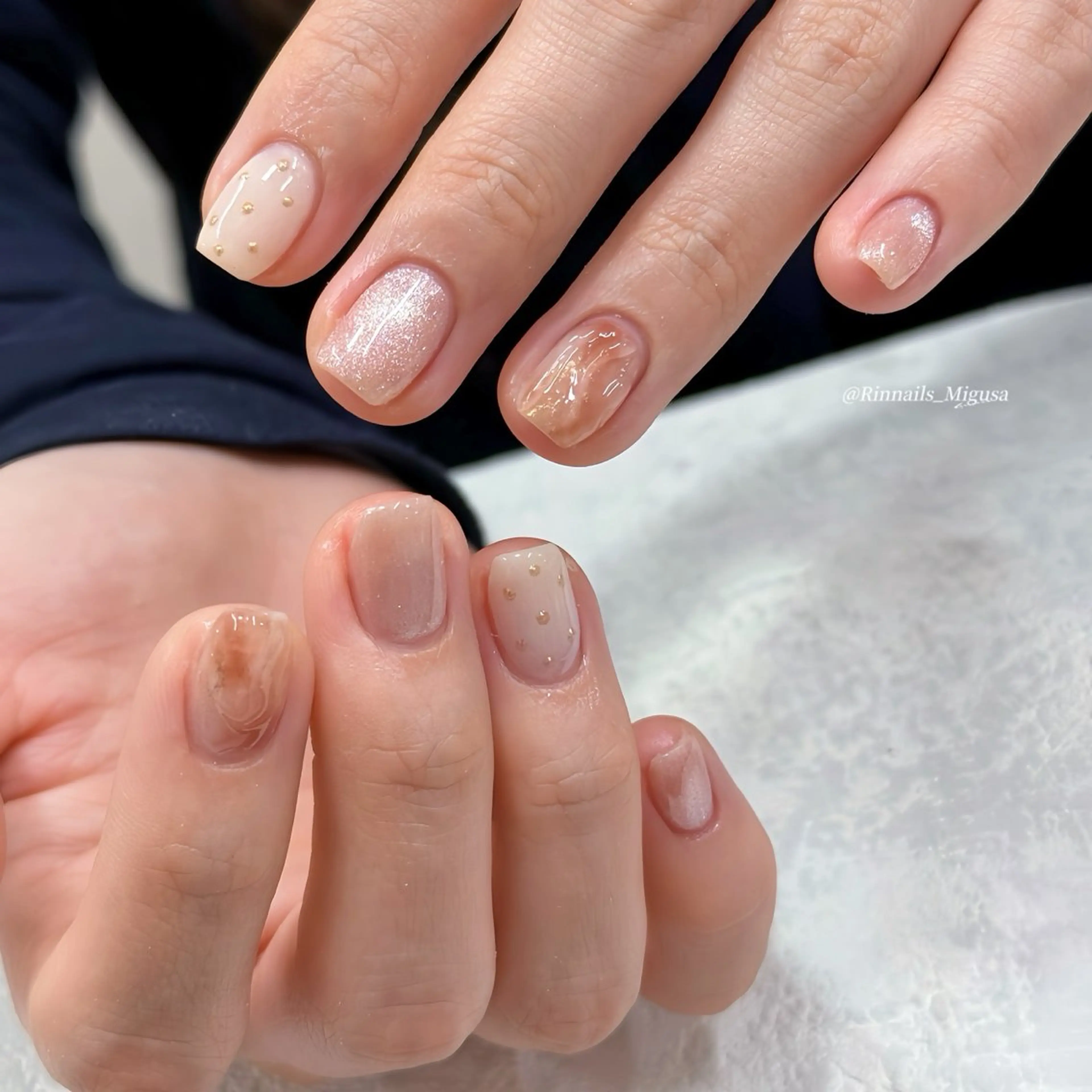 ショート 韓国風ヘア RIN NAILS ᥫ᭡Migusaのネイルデザイン