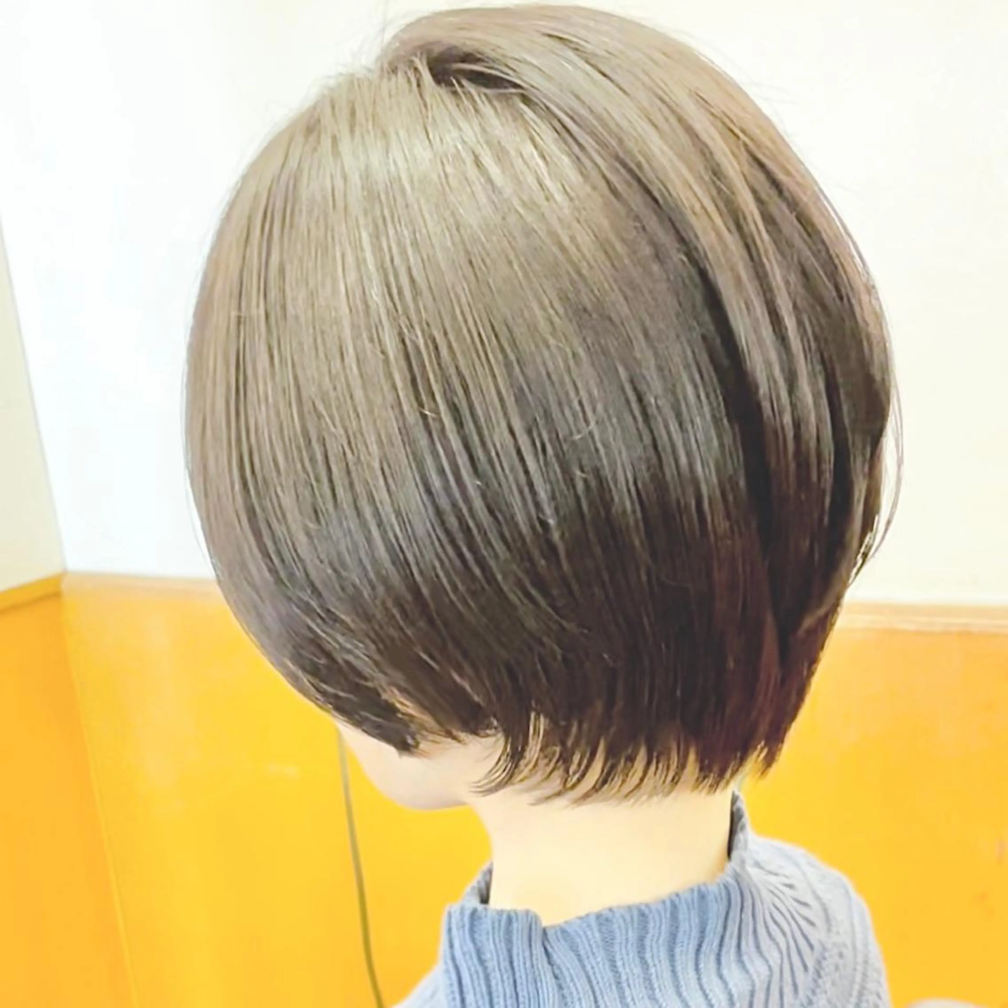 セミロング カラー ヘアアレンジ キッズ 丸みショート アッシュ ミストバング ボブ 髪質改善 さわ きょうすけ/ ボブ髪質改善ショートのヘアスタイル