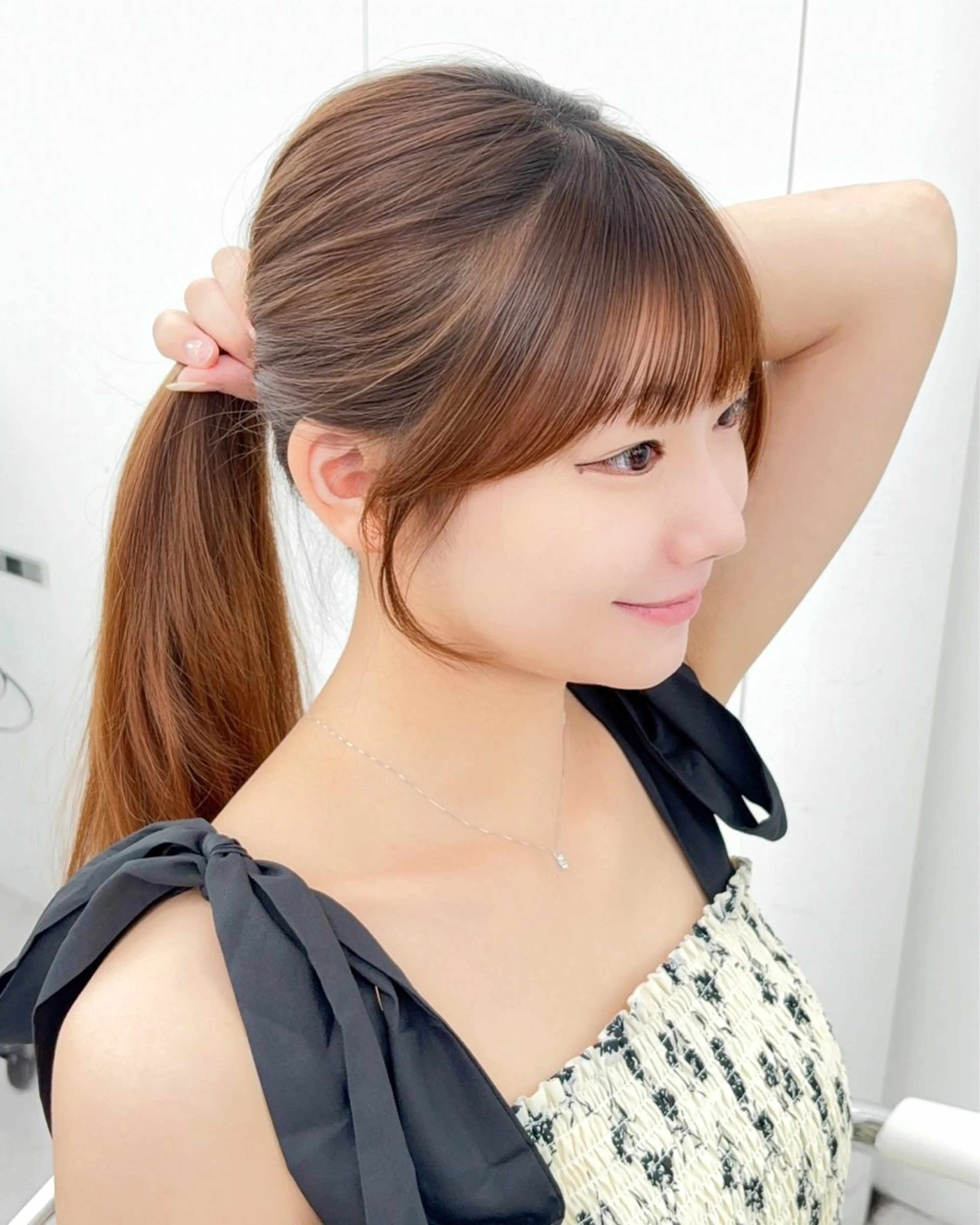 ロング カラー レイヤーカット 小顔カット カット ヘアカラー トリートメント 韓国ヘア/レイヤー/ 顔まわり足立遥奈のヘアスタイル