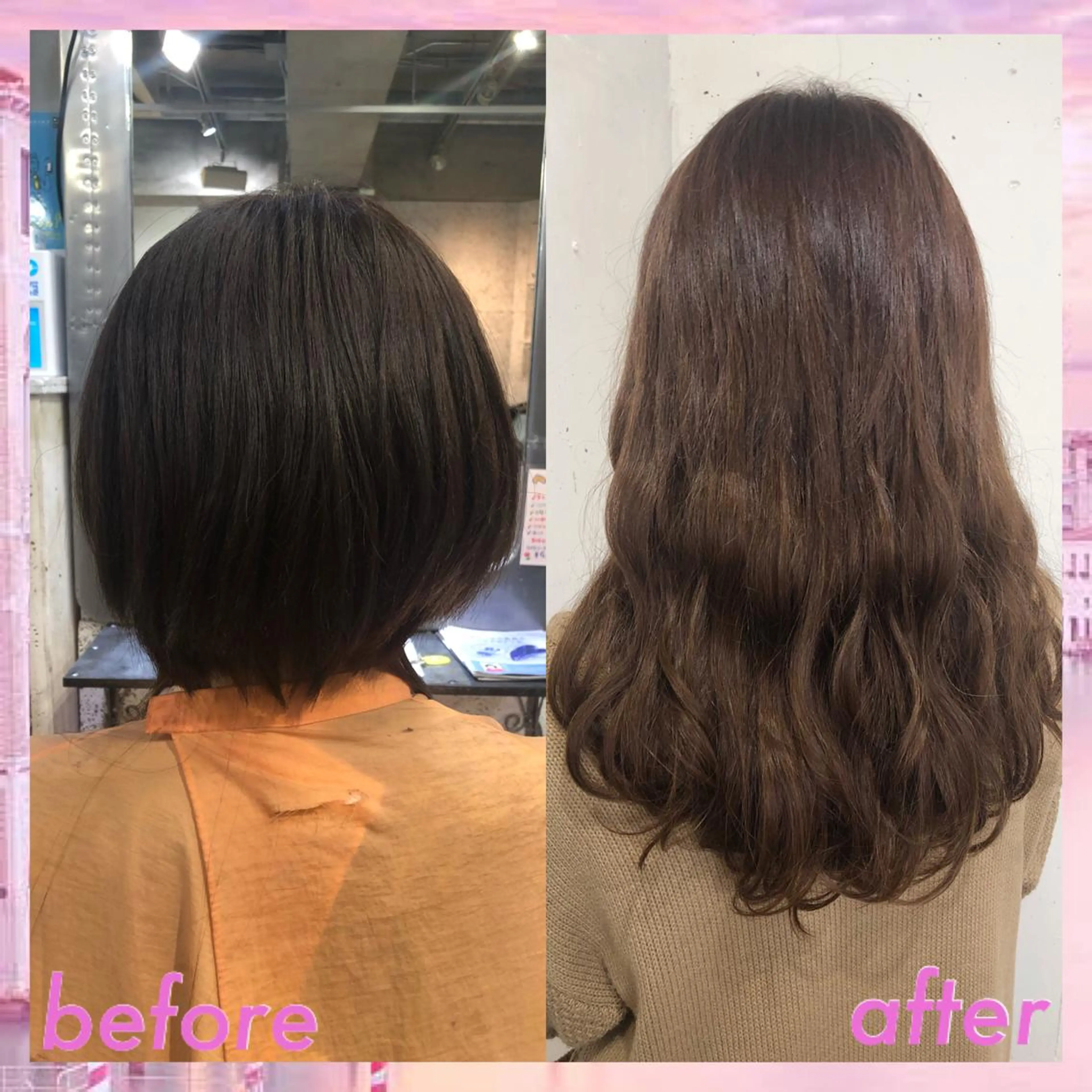 ロング シールエクステ エクステ カット エクステ ヘアセット 八巻 晴香のヘアスタイル