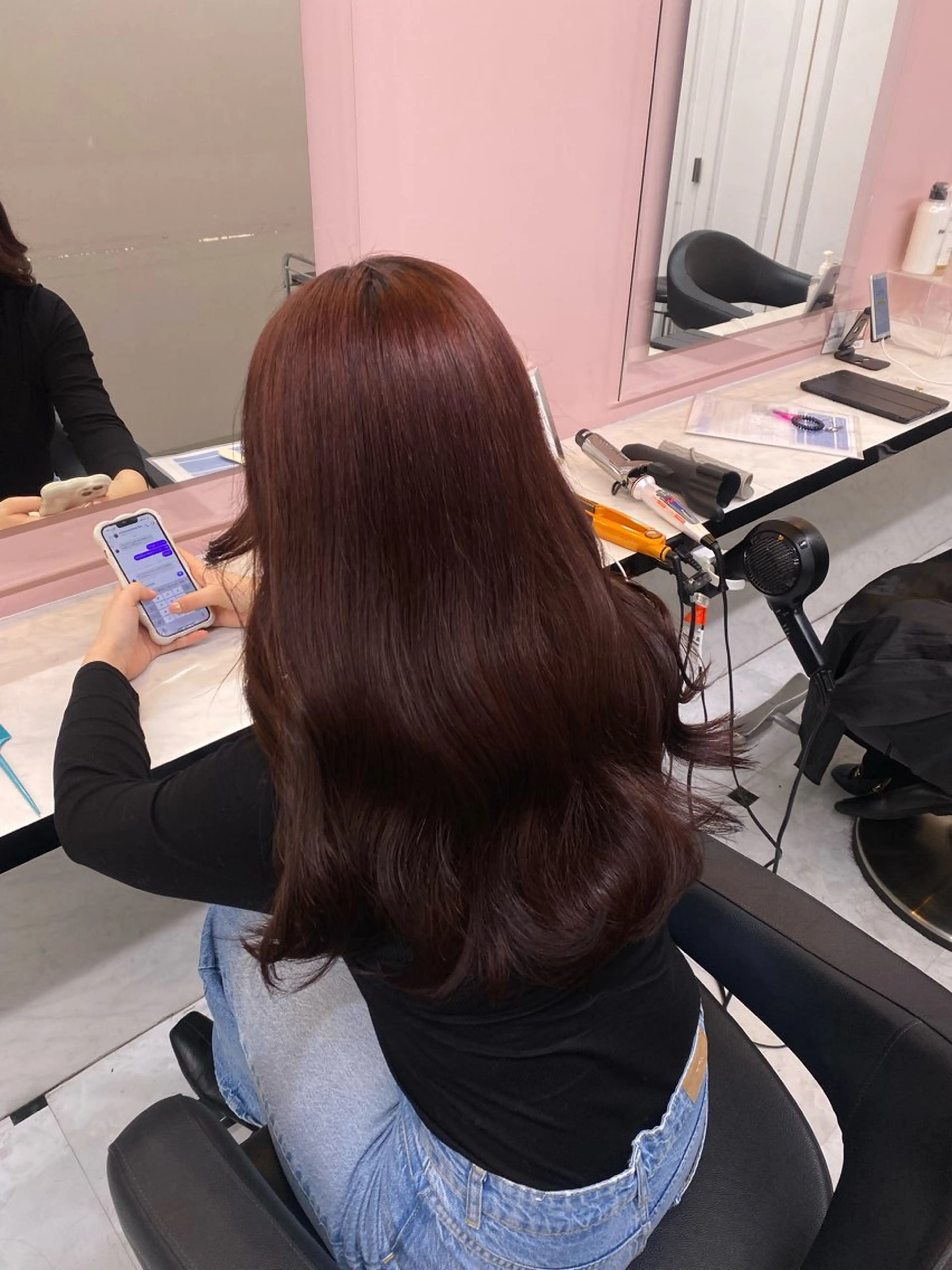 ロング カラー ヘアカラー ♥️韓国/ガーリー 暖色misa♥️のヘアスタイル