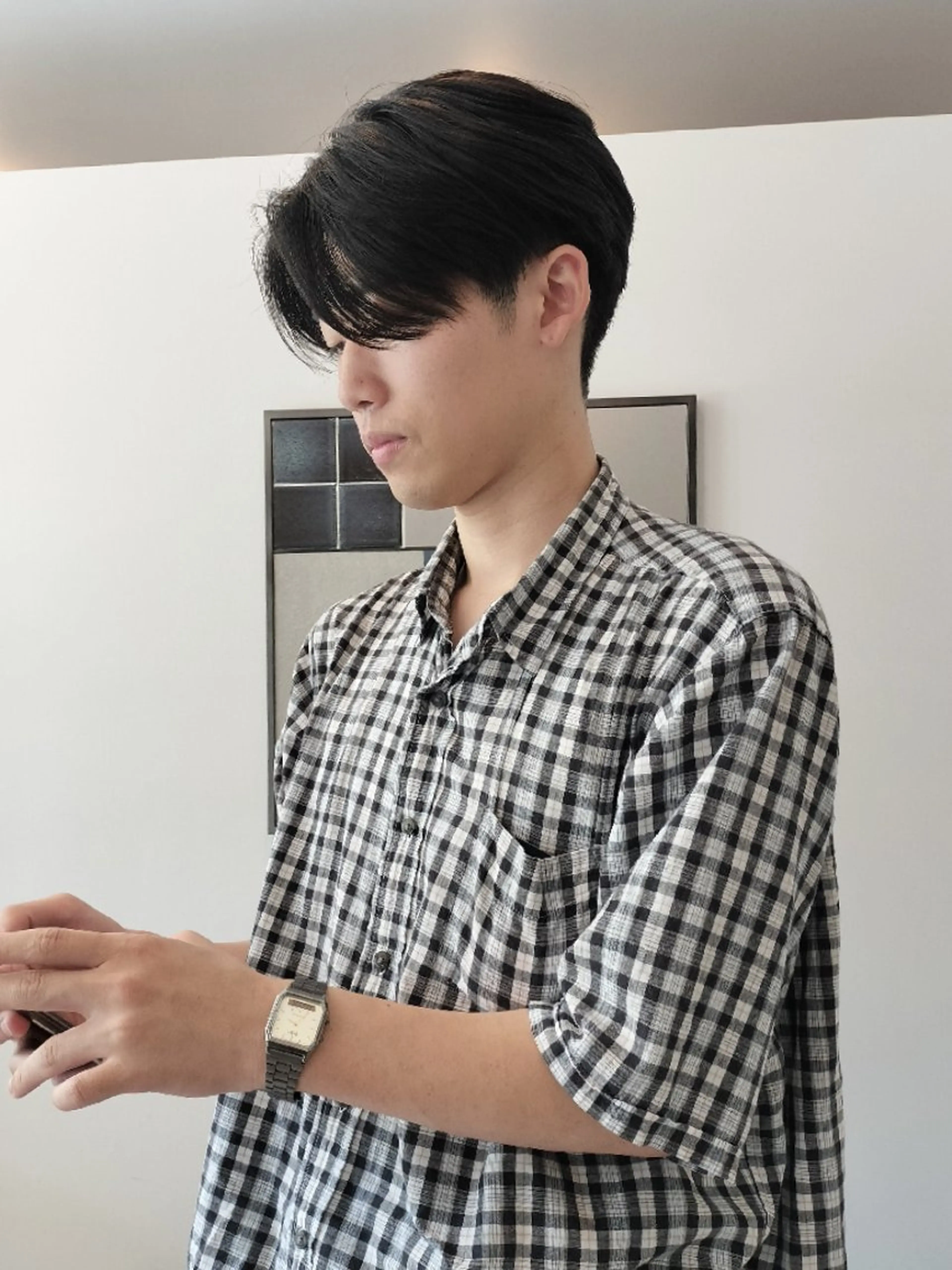 ショート メンズ センターパート よしだ。カットモデル 募集中🌸のヘアスタイル