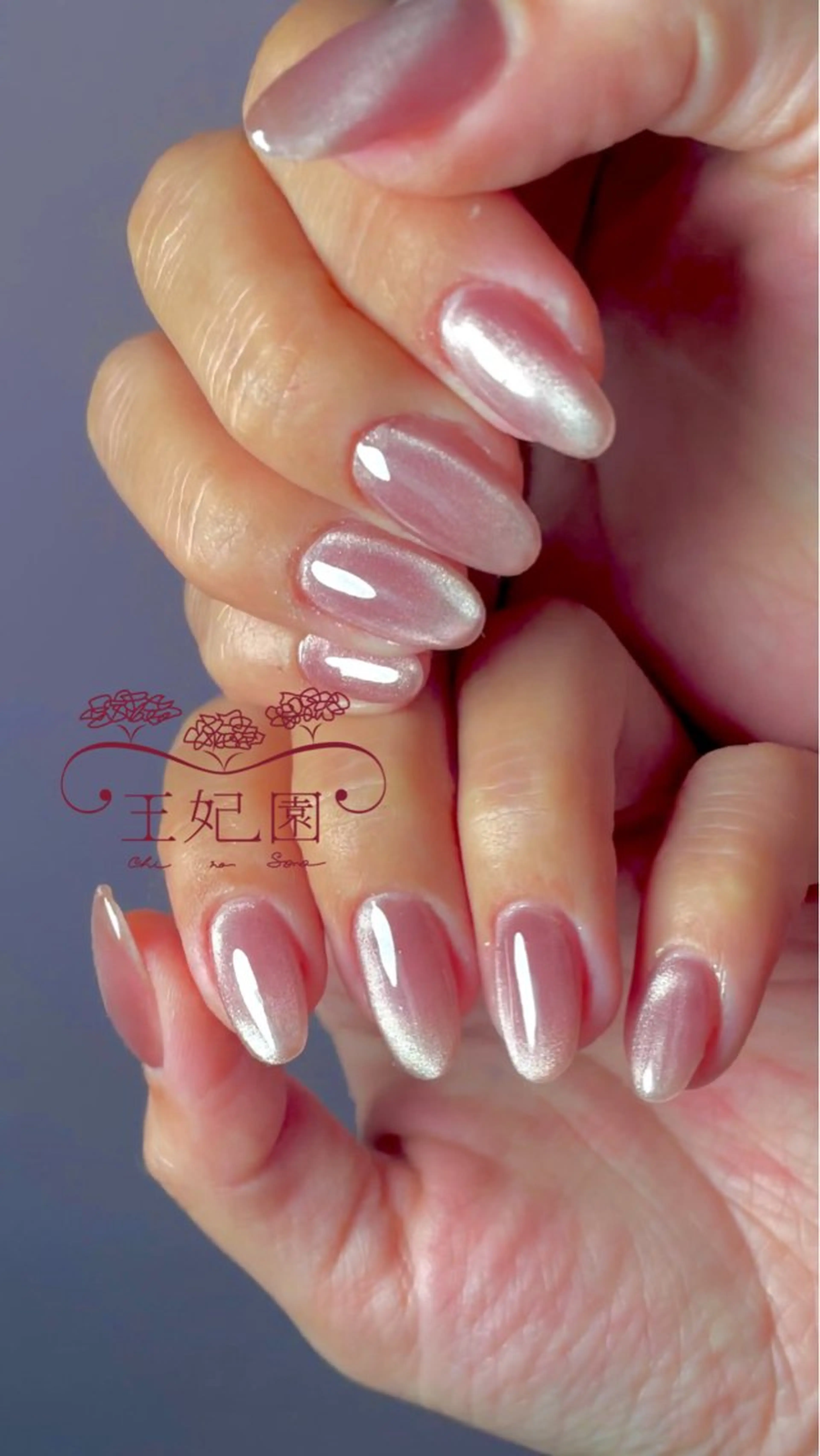 ネイル マグネットネイル ピンク ワンホンネイル 冬ネイル nail salon王妃の園所属・王妃の園 ohinosonoのネイルデザイン