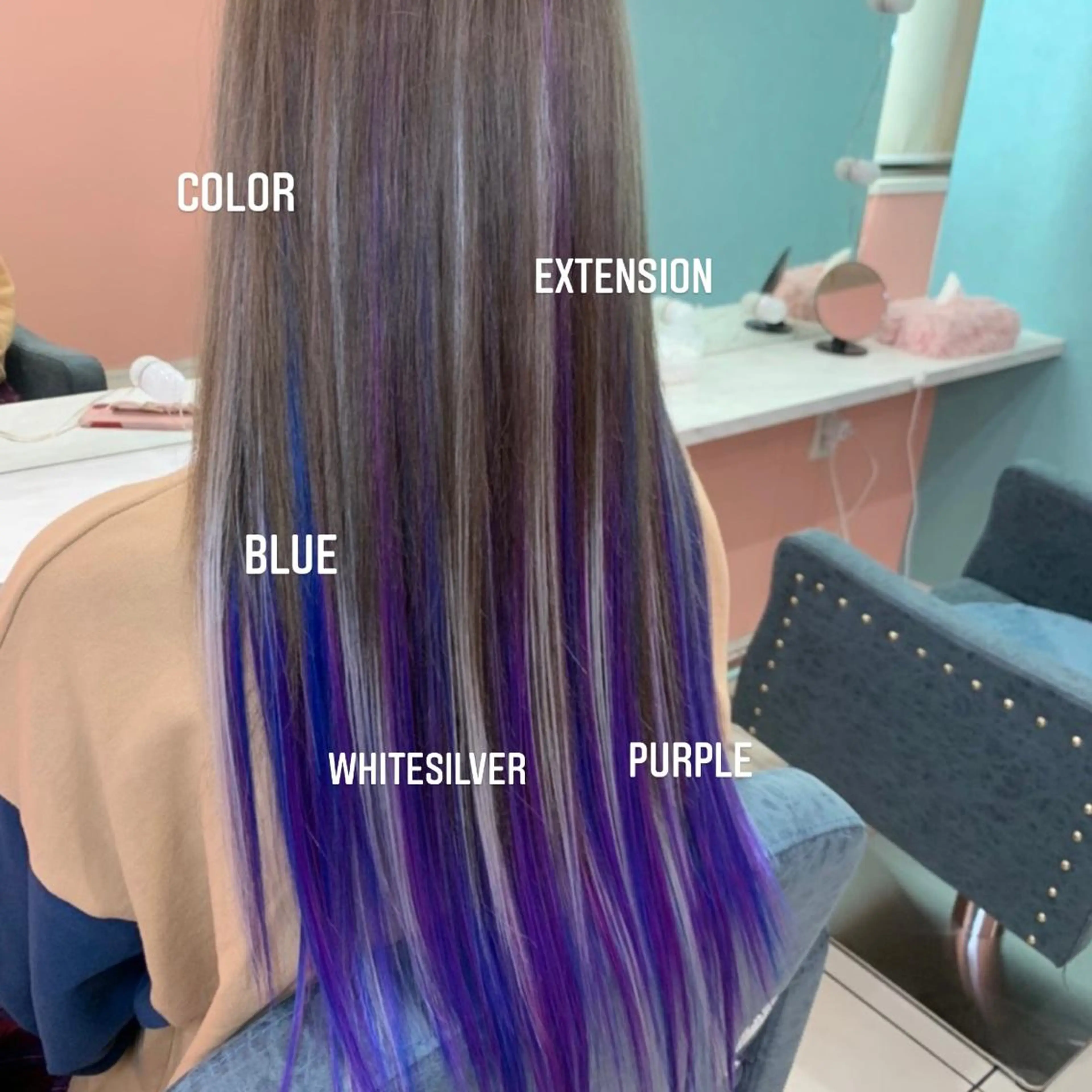 ロング カラー ヘアカラー エクステ エクステ🩵ブリーチ 韓国ヘア🩵KAEのヘアスタイル