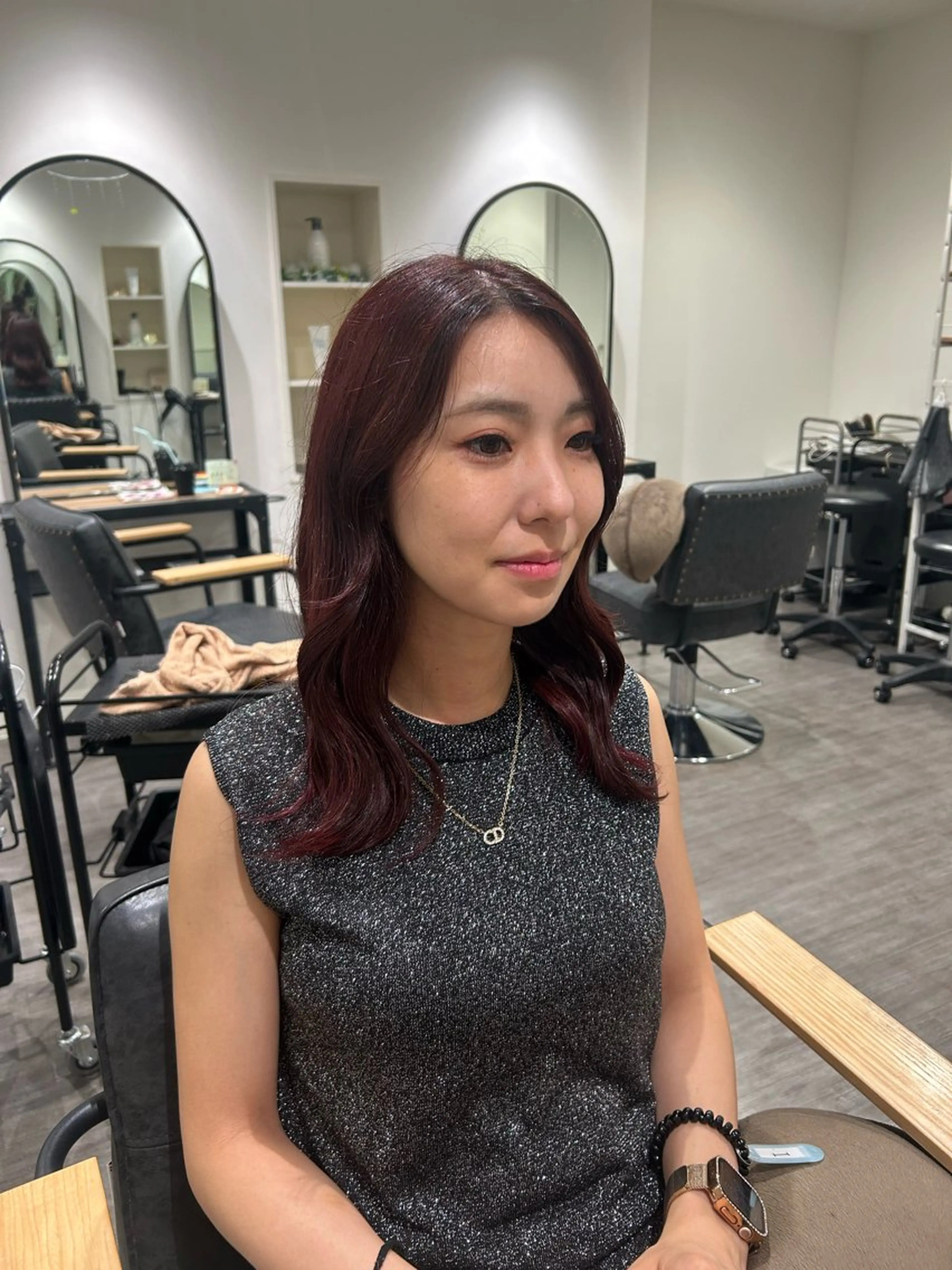 セミロング カラー ヘアアレンジ ブラウンカラー レッドカラー レッドブラウン cocotte 💟草間紫音💟のヘアスタイル