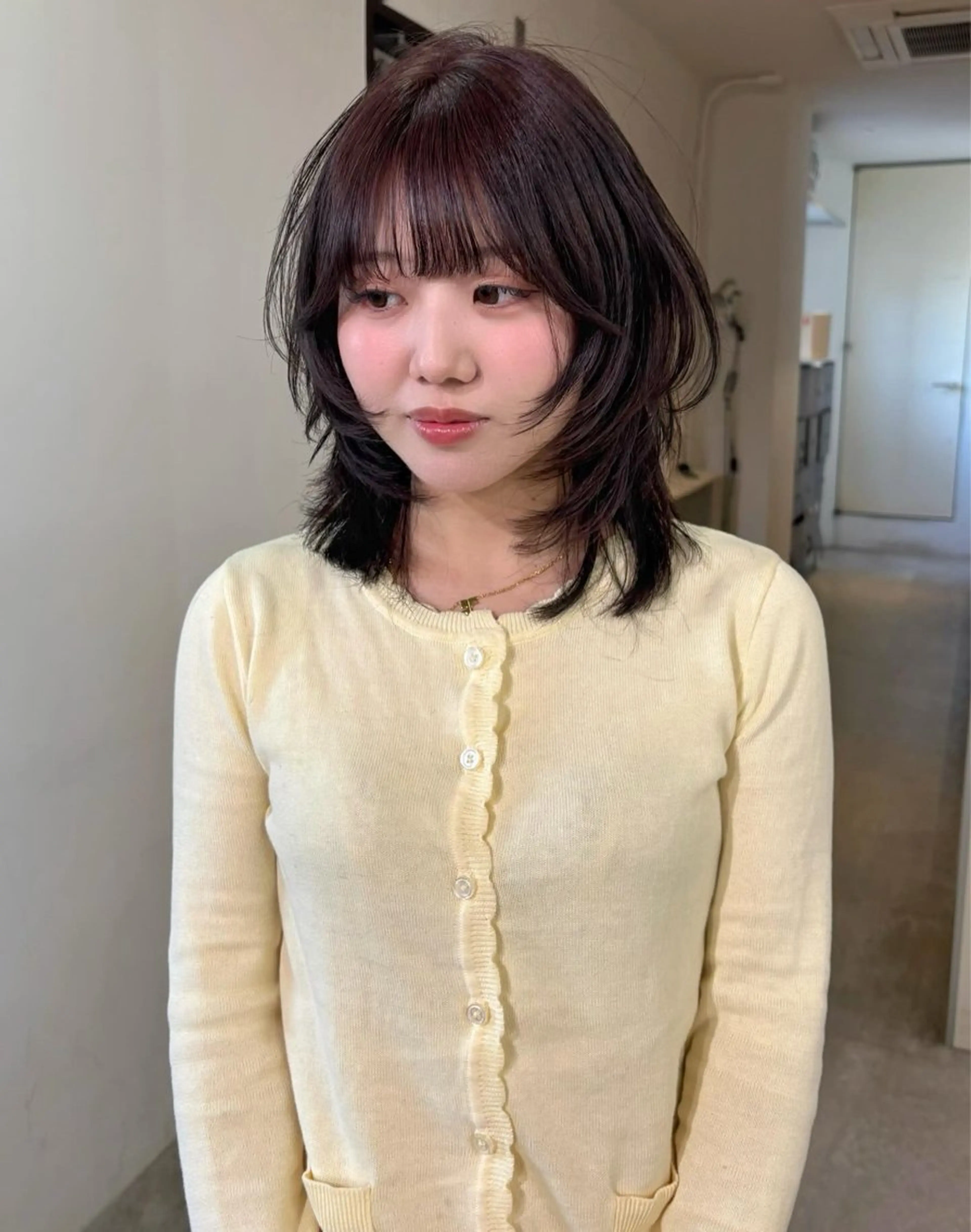 ミディアム カラー カット ヘアカラー mizuki/ピンク ベージュ.レイヤーのヘアスタイル