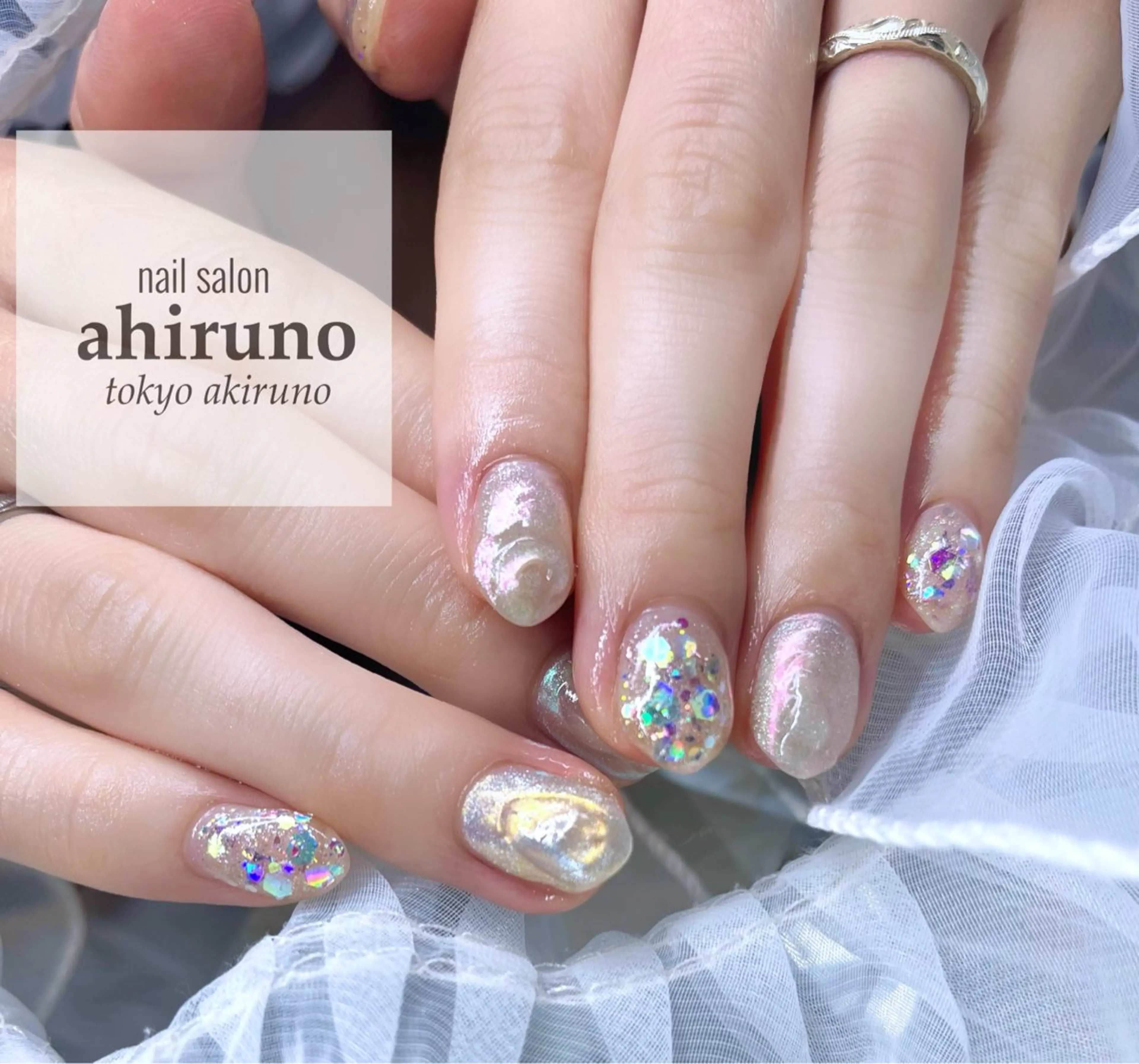 ネイル 氷ネイル・うるうるネイル キラキラネイル 冬ネイル ハンドネイル ａｈｉｒｕｎｏ ✿ ｙｕiのネイルデザイン