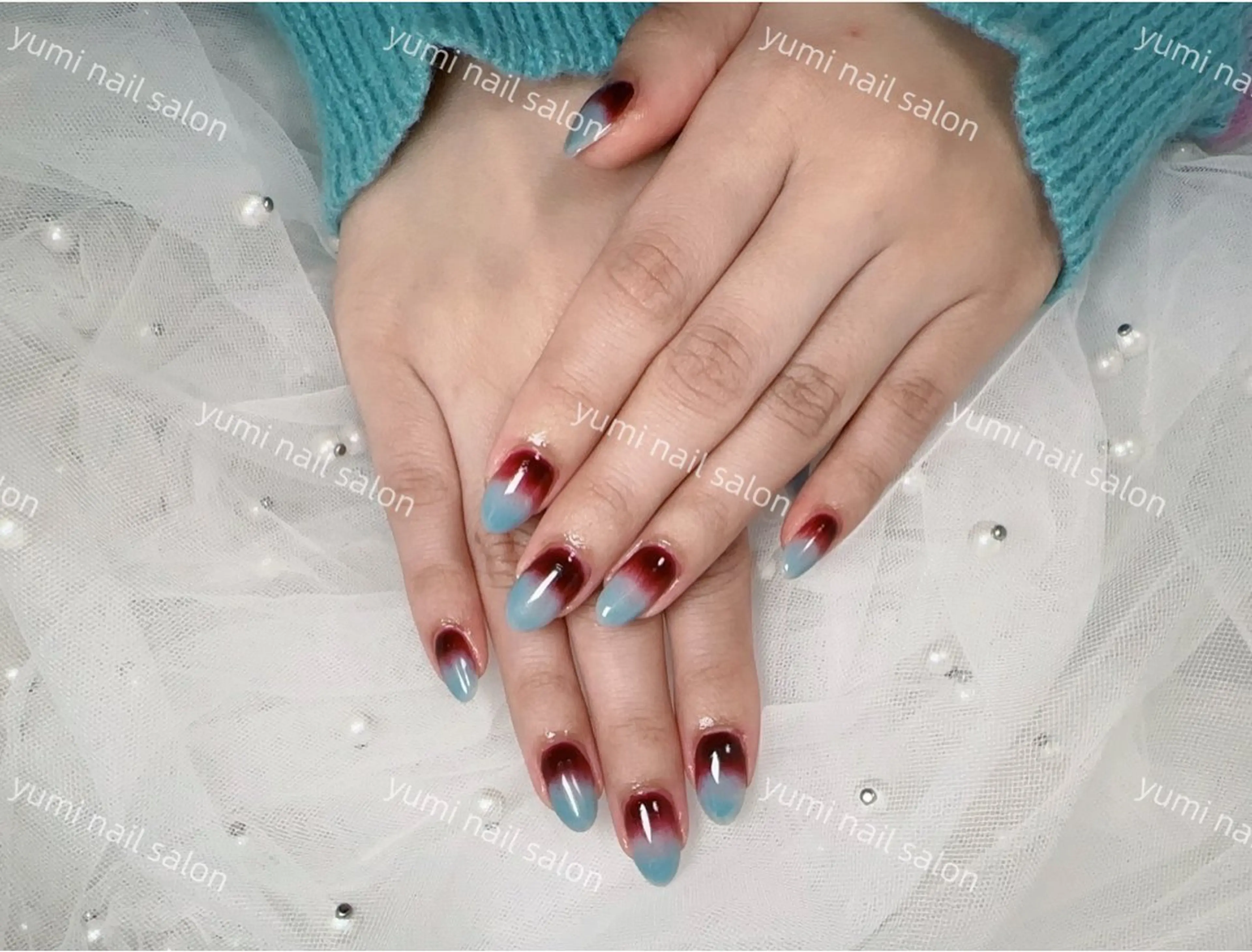 ネイル yumiジェル& チップ長さだしのネイルデザイン