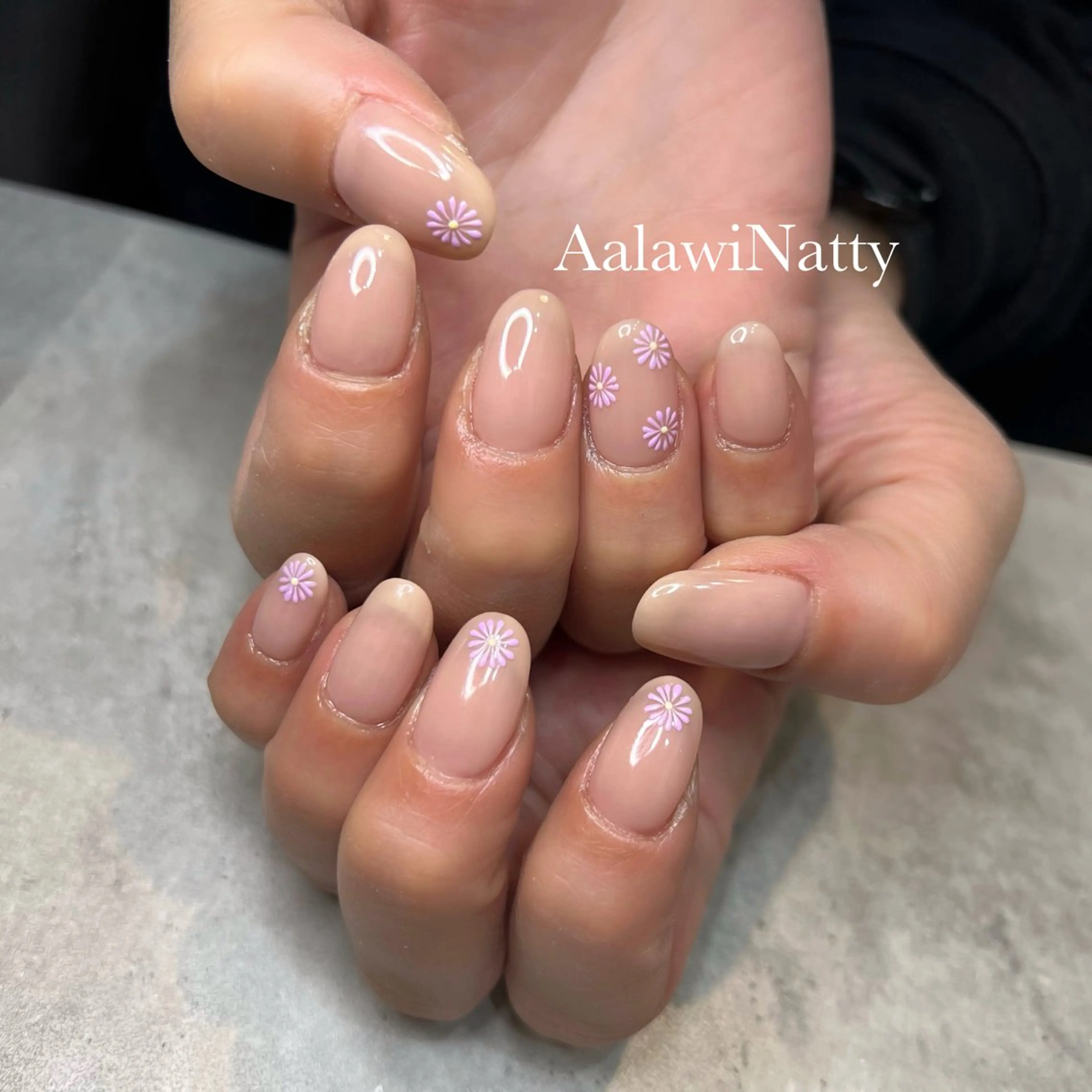 ネイル オフィスネイル パープル Aala wi Natty  nail所属・AMANO AKIHOのネイルデザイン
