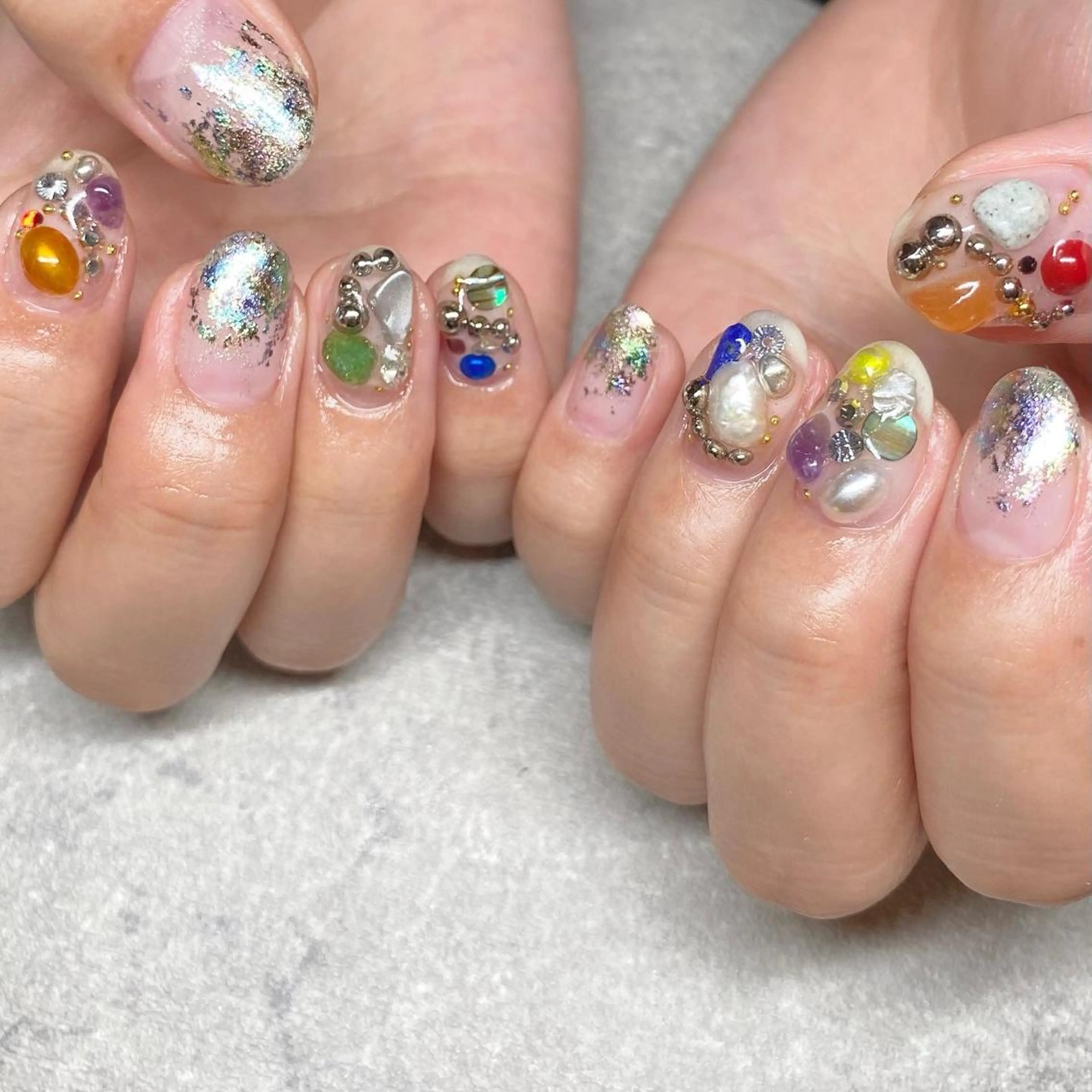 ネイル アートネイル ニュアンスネイル 春ネイル 夏ネイル ハンドネイル 山田 貴子のネイルデザイン