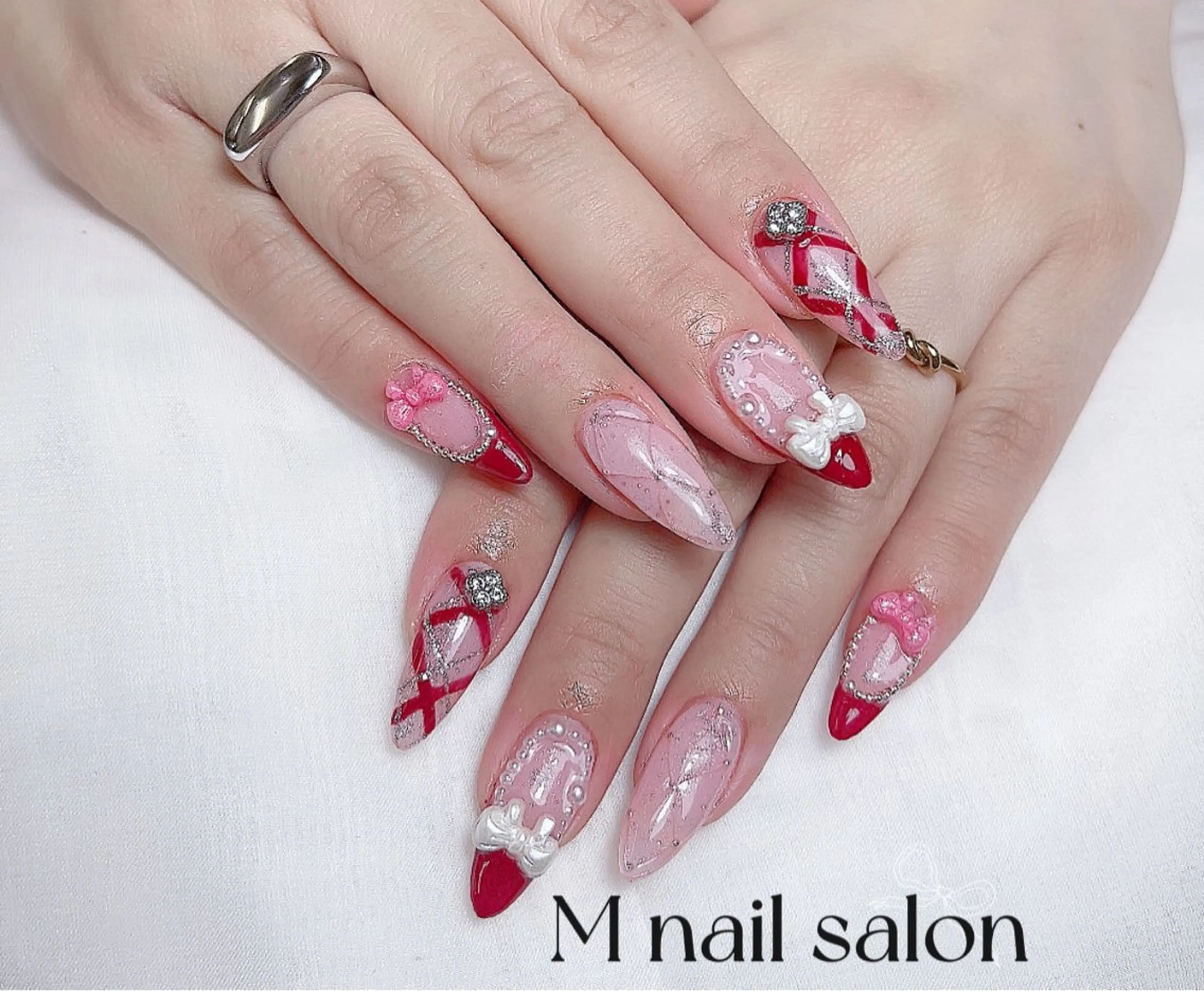ネイル ハンドネイル M🌷nail 長さだし専門店のネイルデザイン