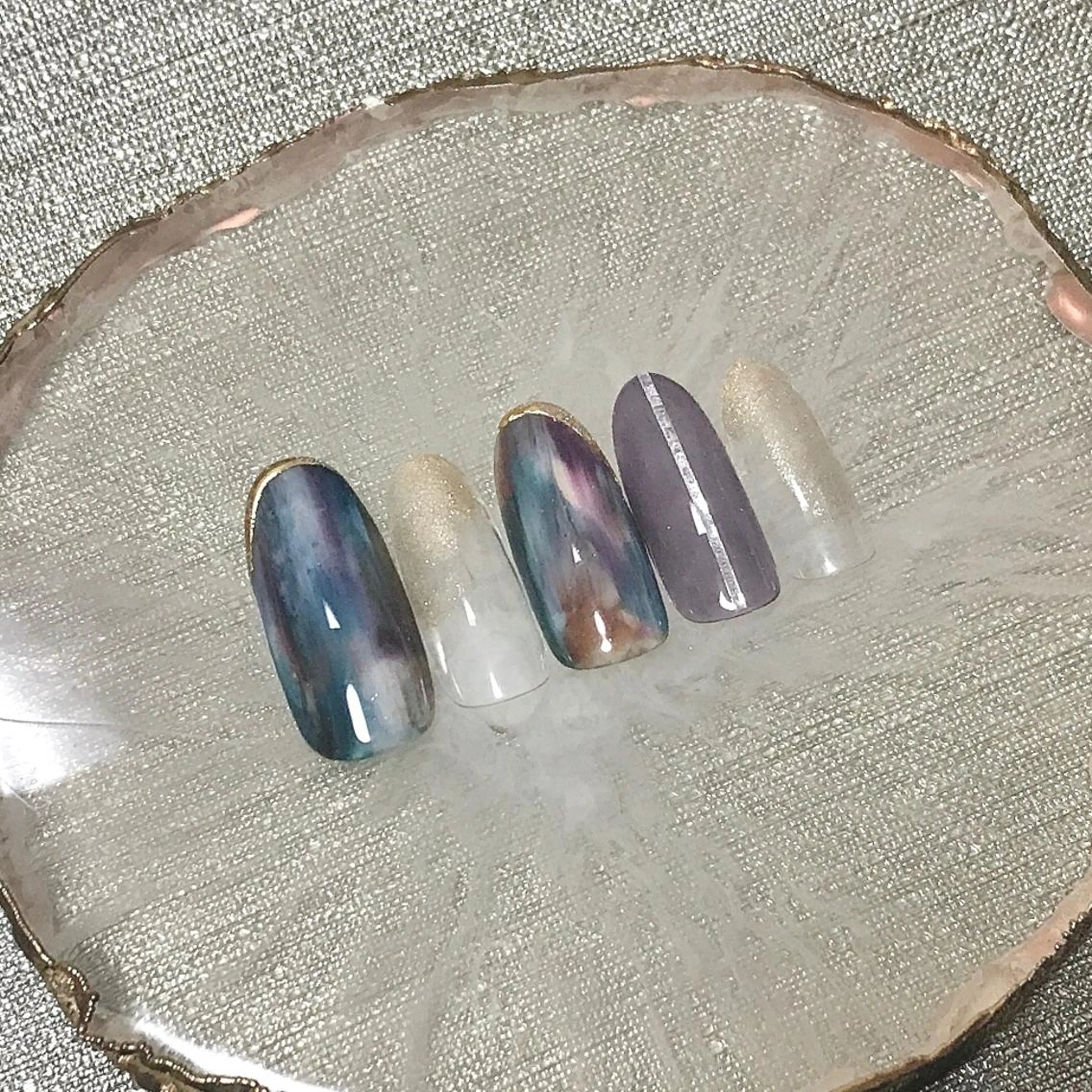 ネイル グリーン ラメ(グリッター) ニュアンスネイル ワンカラーネイル ステラ marikominoのネイルデザイン