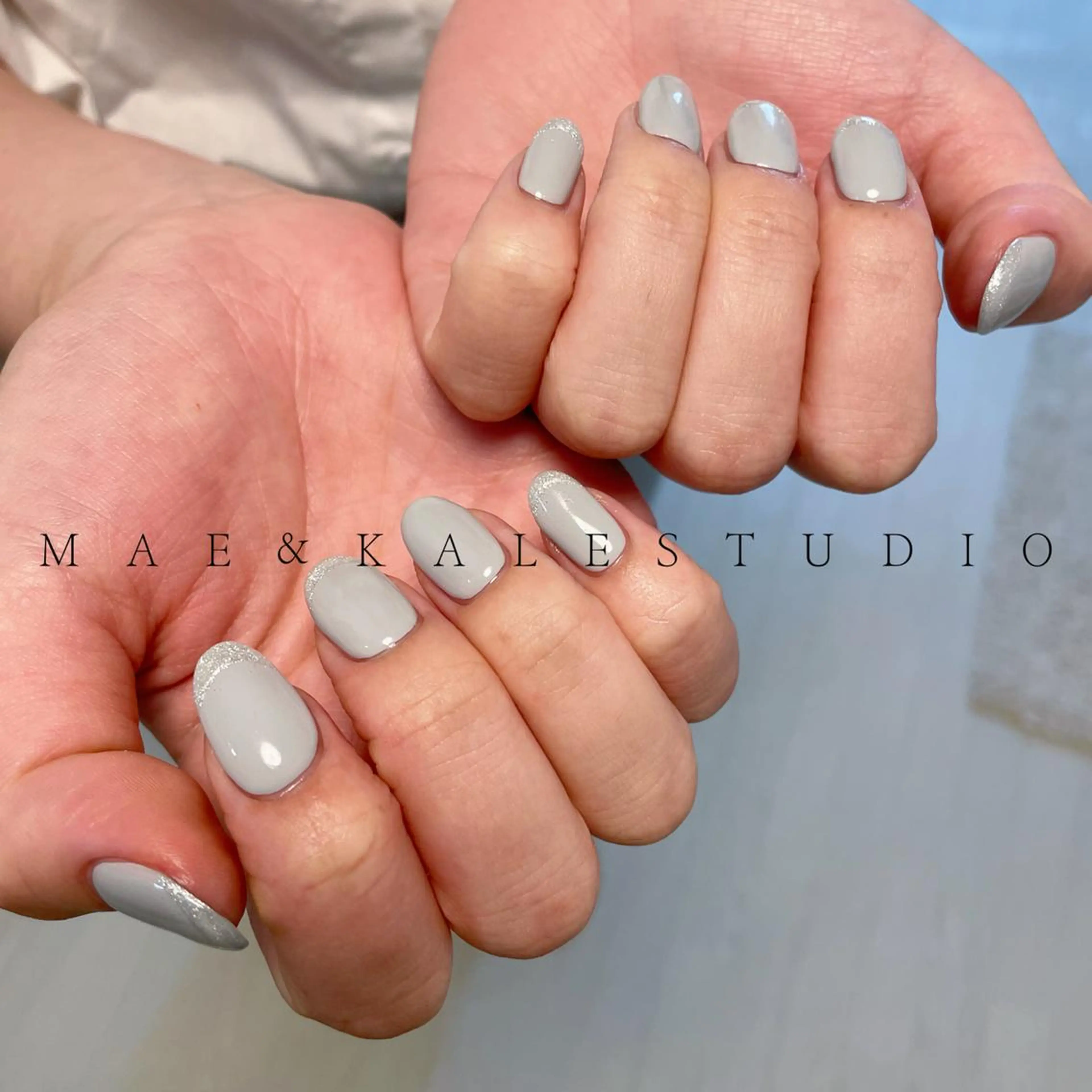 ネイル フレンチネイル ラメ(グリッター) MAE&KALE STUDIOのマツエク・マツパデザイン