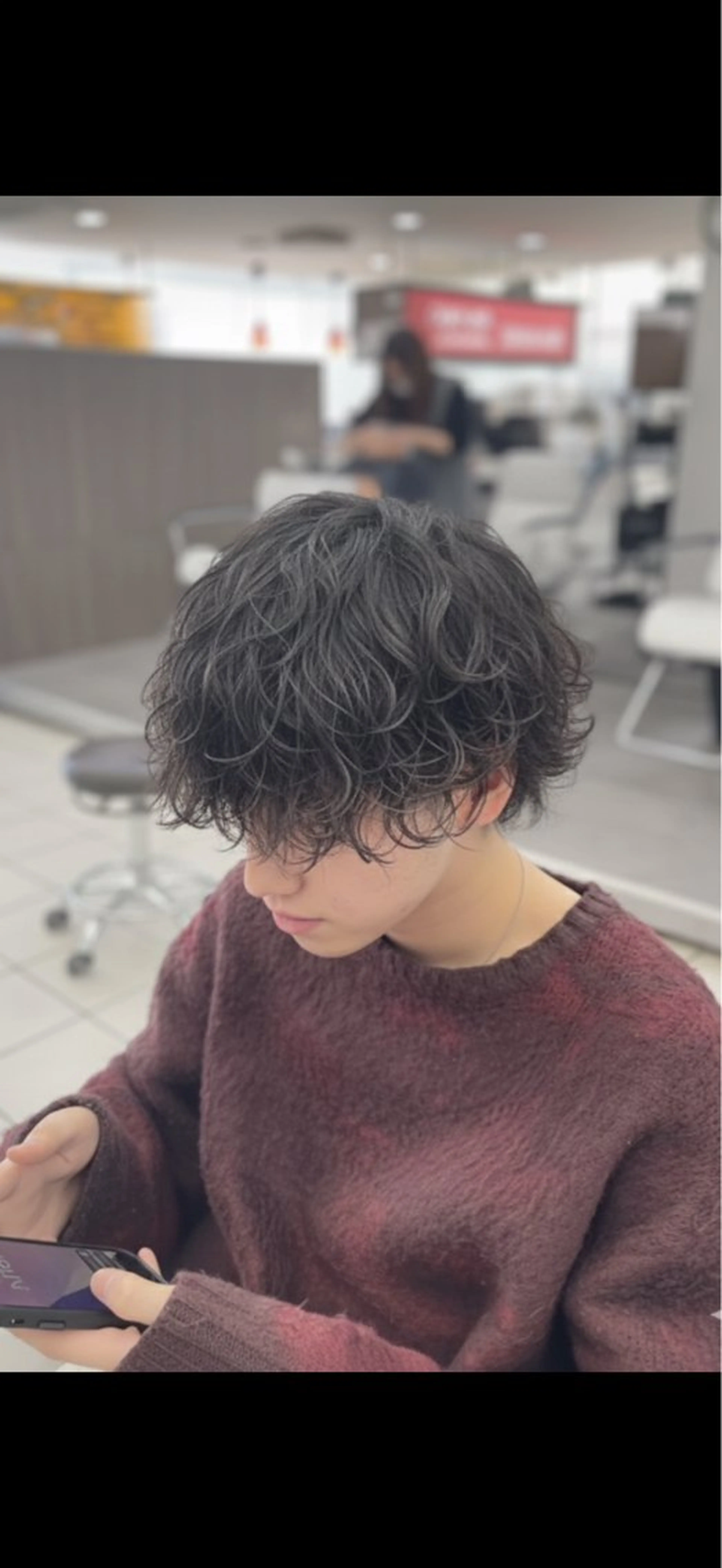 丸顔にはこれ!カット➕波巻きパーマの写真