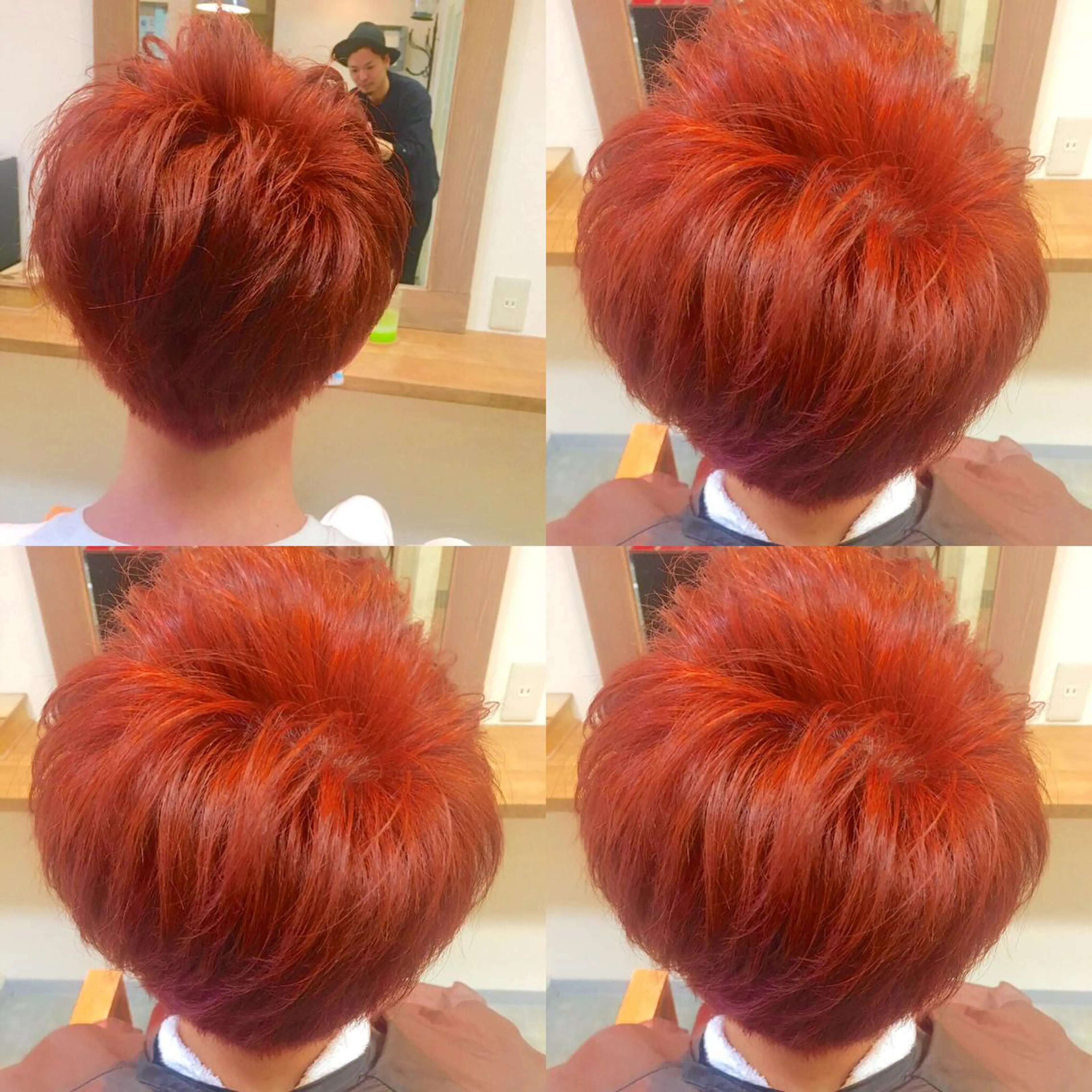 ショート カラー レッドカラー hair salon Ranun髪質改善のヘアスタイル