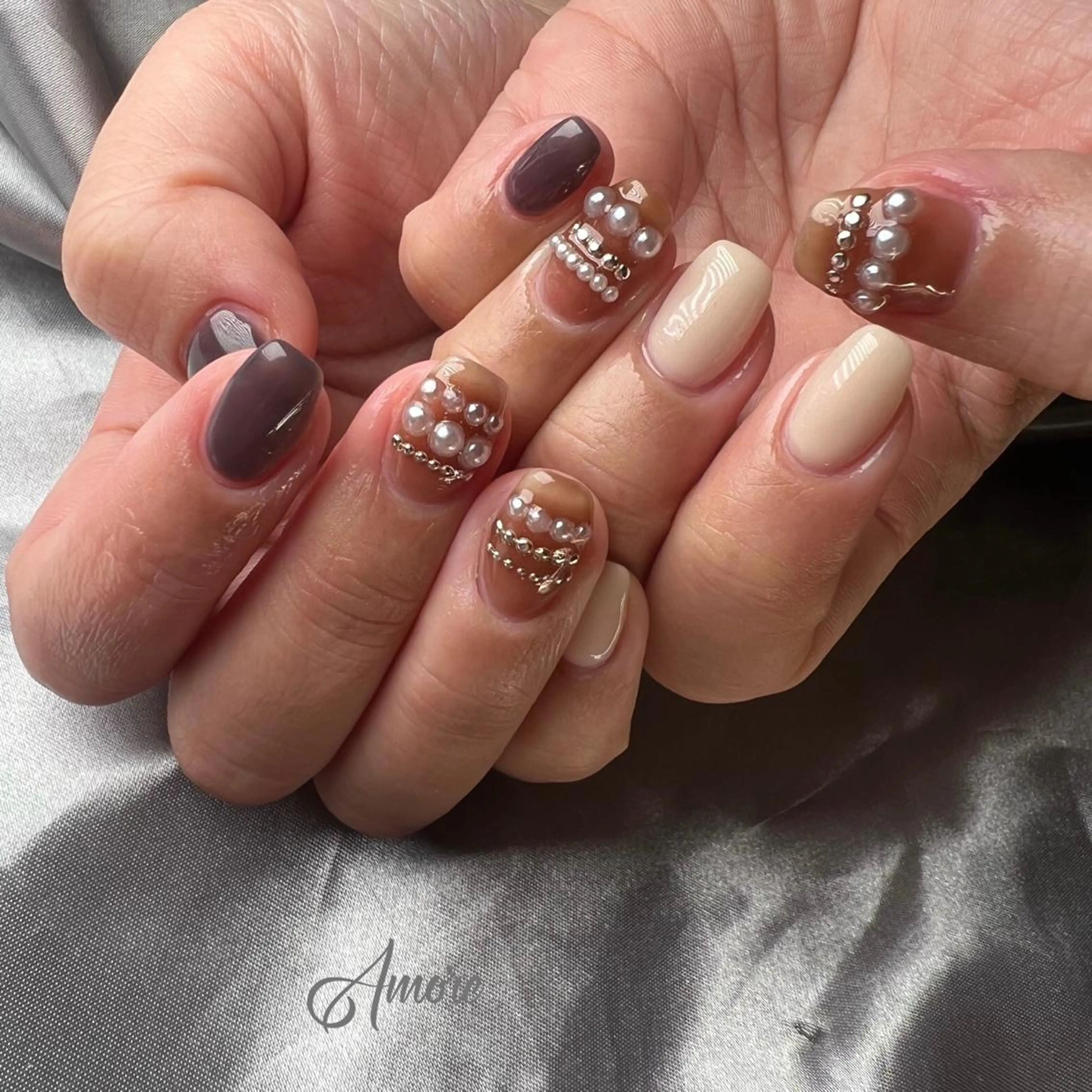 ネイル ジェルネイル 韓国ネイル ミラーネイル オフィスネイル パラジェル You kyehwaのネイルデザイン