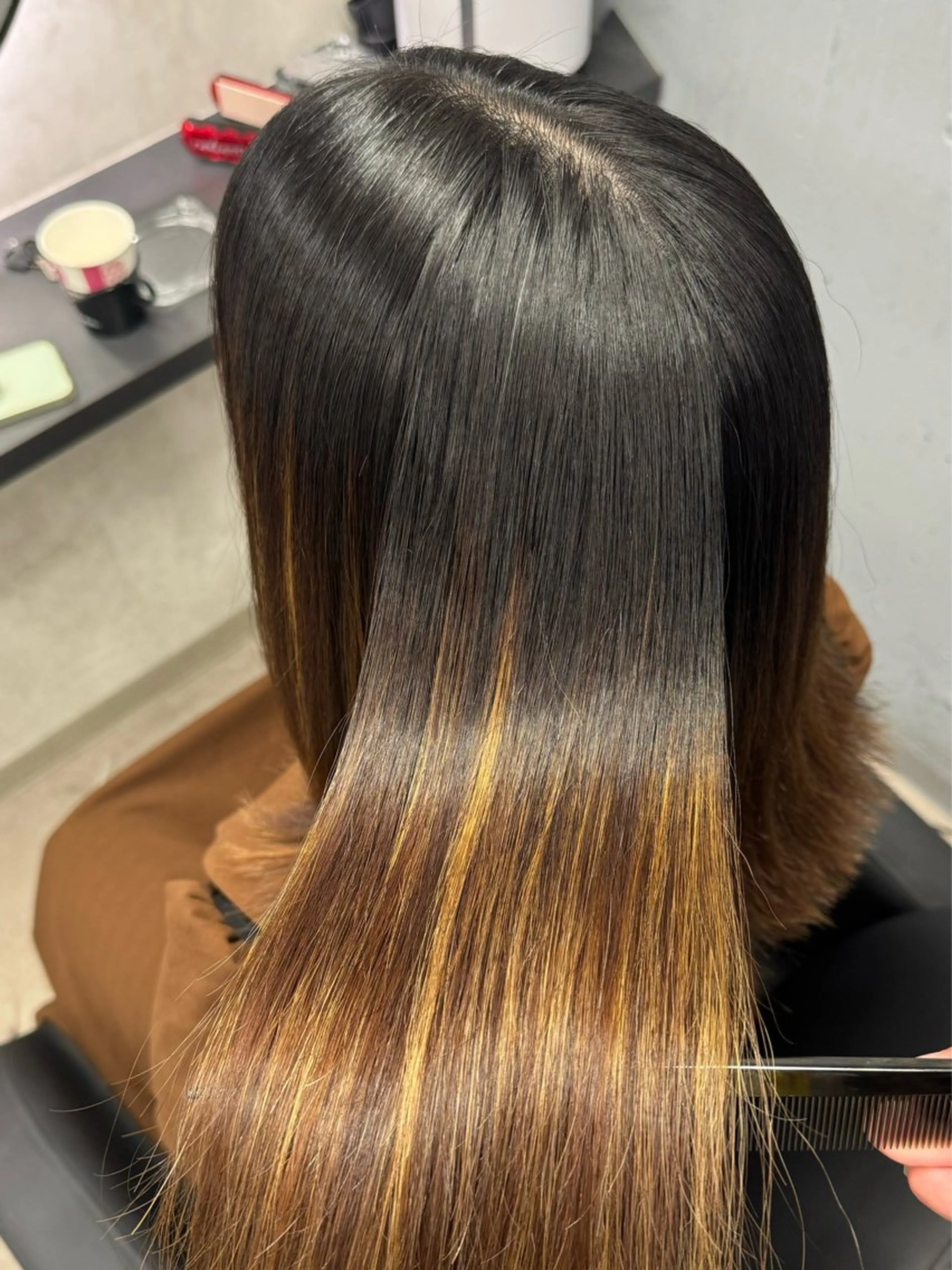 ロング ハイライト 縮毛矯正 カット ヘアカラー 縮毛矯正 トリートメント XYZ所属・縮毛矯正/髪質改善 韓国風/MIKIYAのヘアスタイル