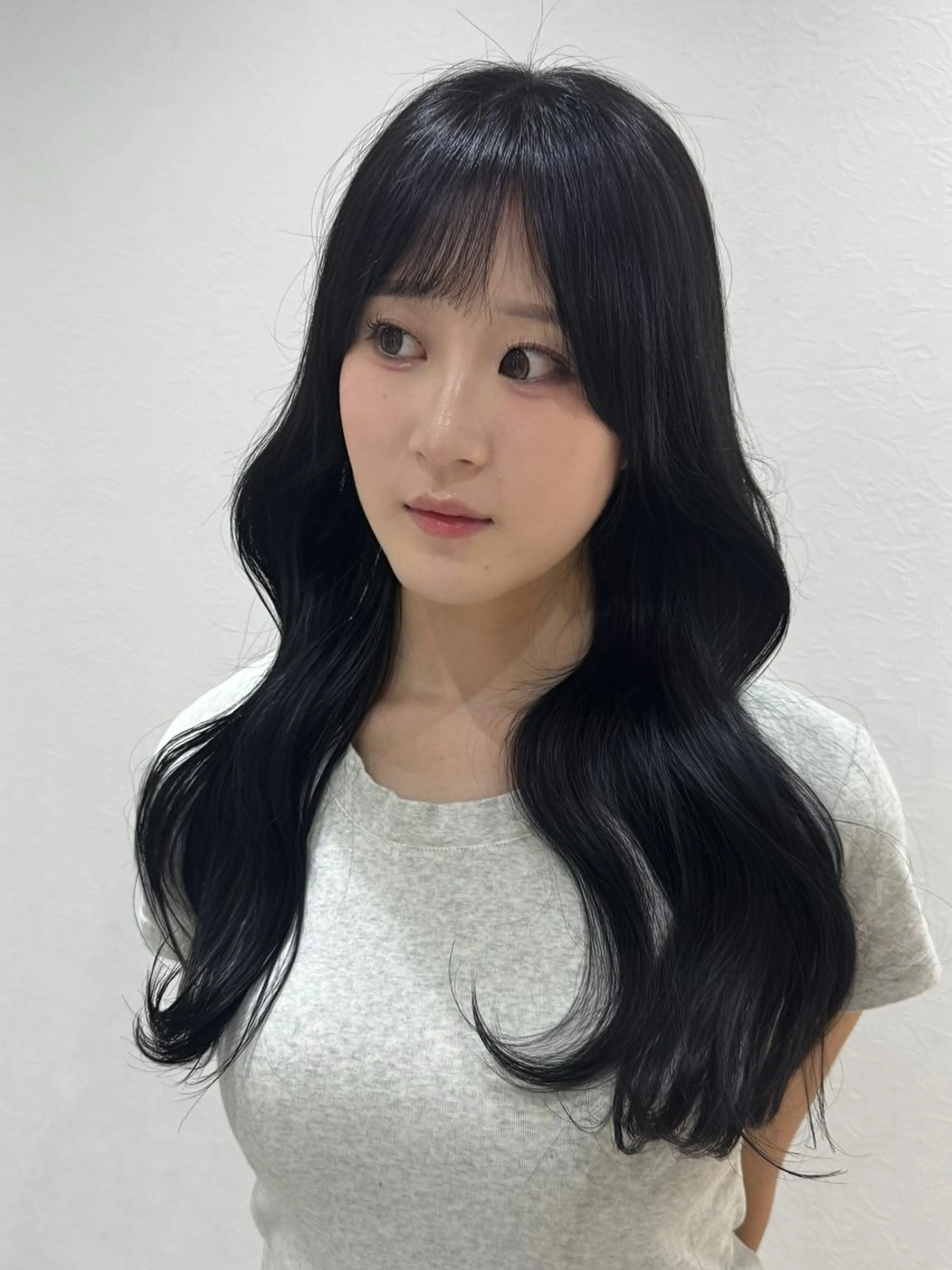 ロング 韓国ヘア/艶髪ロング グレージュ/kanaのヘアスタイル