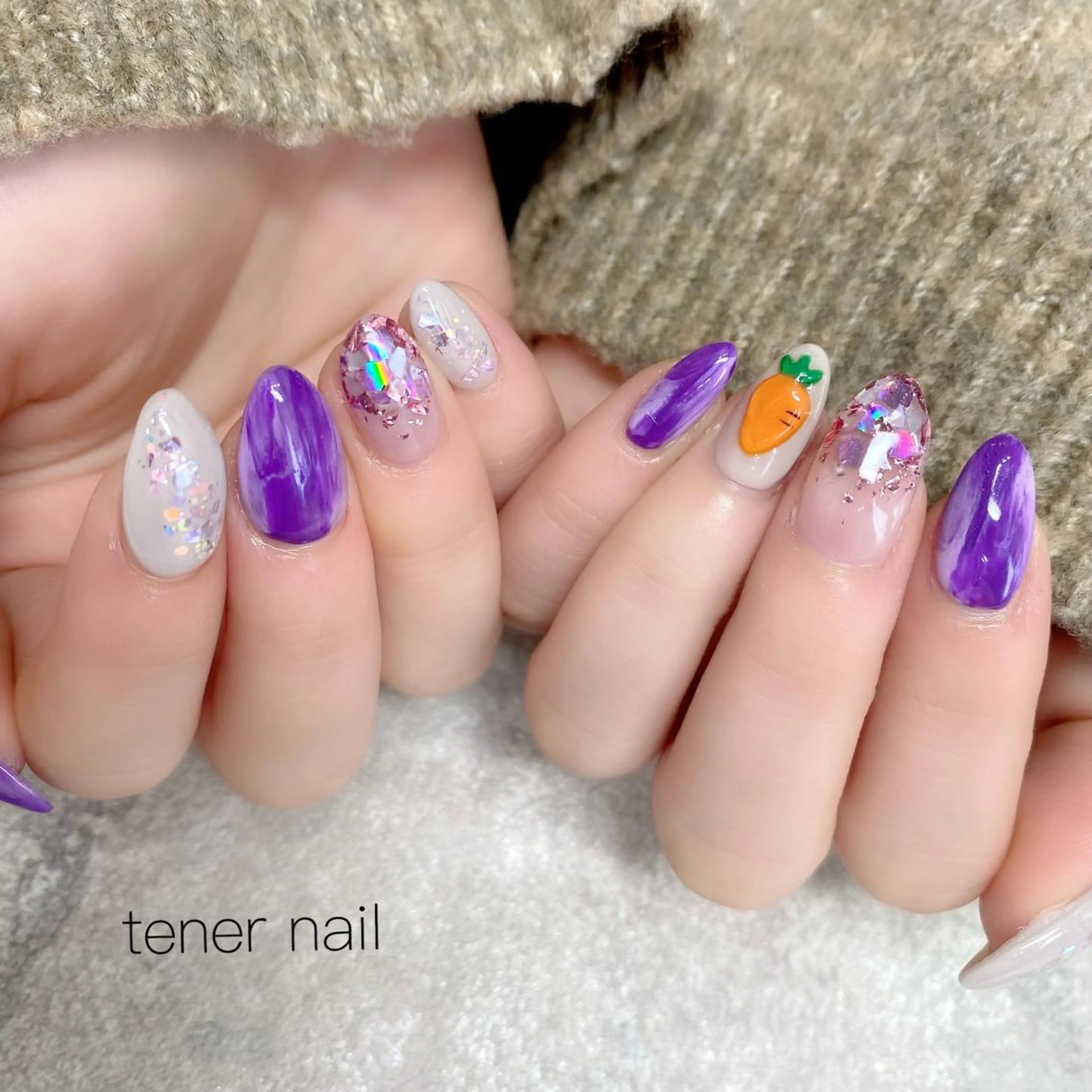 ネイル パープル tener  nail  テネルネイル所属・テネルネイル tener nailのネイルデザイン